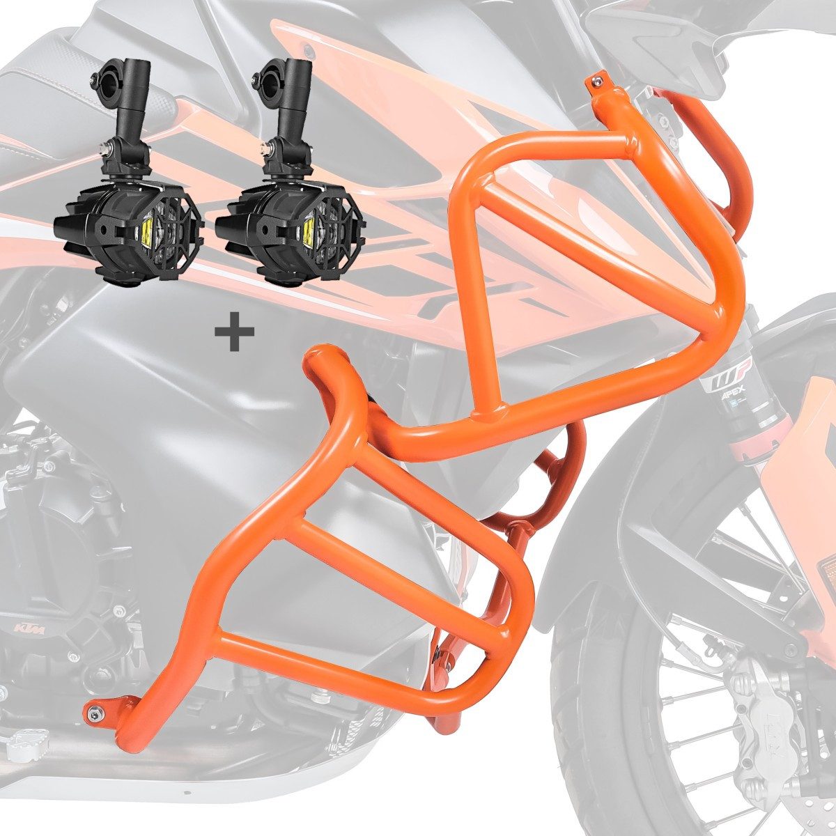 Motoguard Motor-Schutzhülle Set Sturzbügel + Scheinwerfer für KTM 890 Adventure / R 21-22 orange