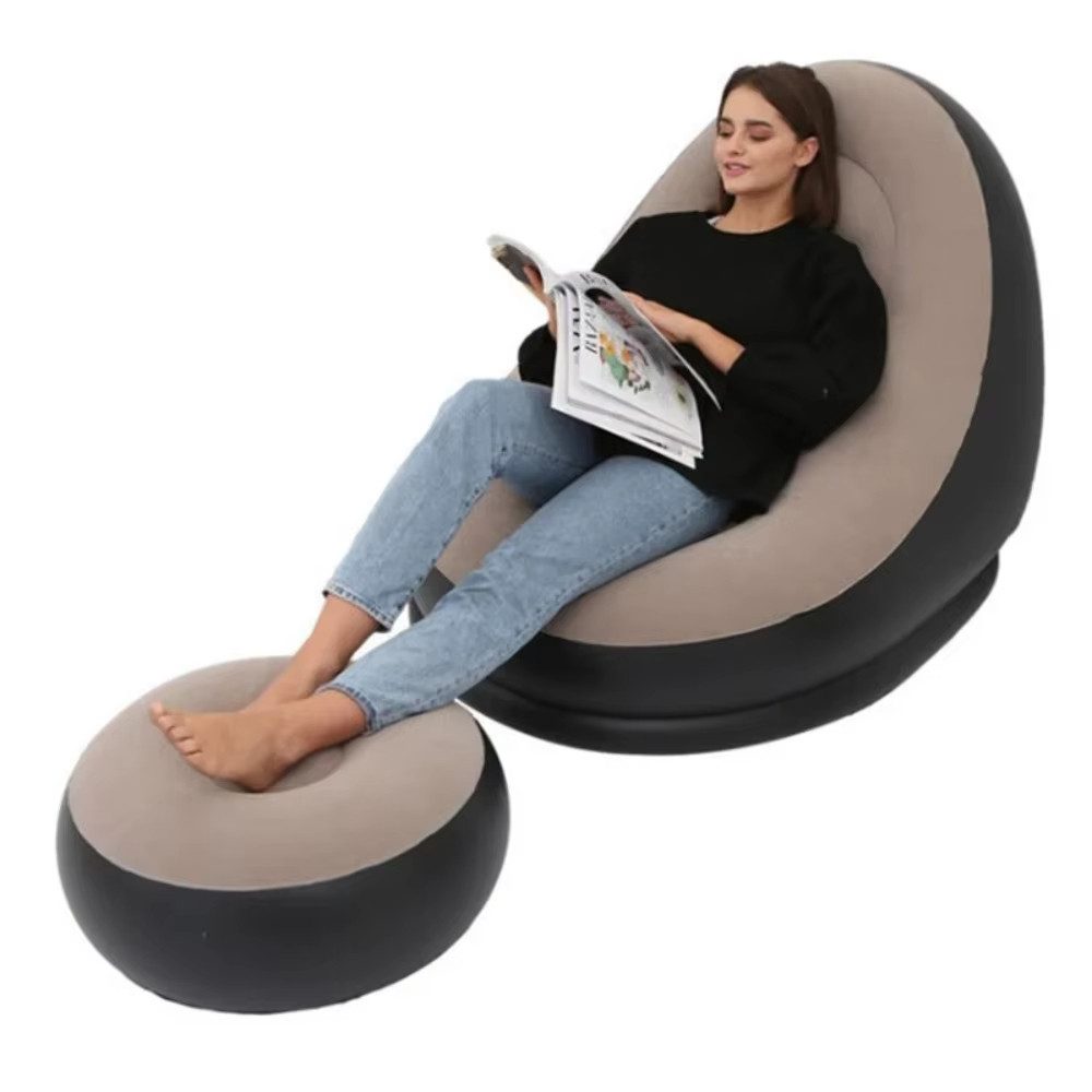Insma Luftsofa Aufblasbarer Loungesessel Sofa Relaxsessel mit Fußhocker, für Büro, Mittagspause & Reisen platzsparend & leicht