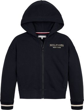 Tommy Hilfiger Kapuzensweatjacke MONOTYPE FOIL ZIP THRU HOODIE mit großem Logo