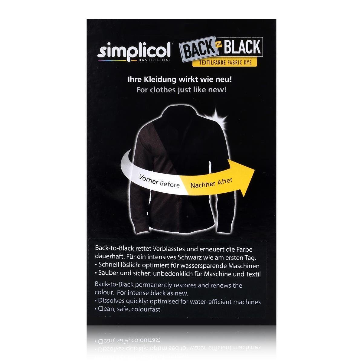 simplicol Textilfarbe Simplicol Textilfarbe Back to Black 400g - Erneuert die Farbe (3er Pac