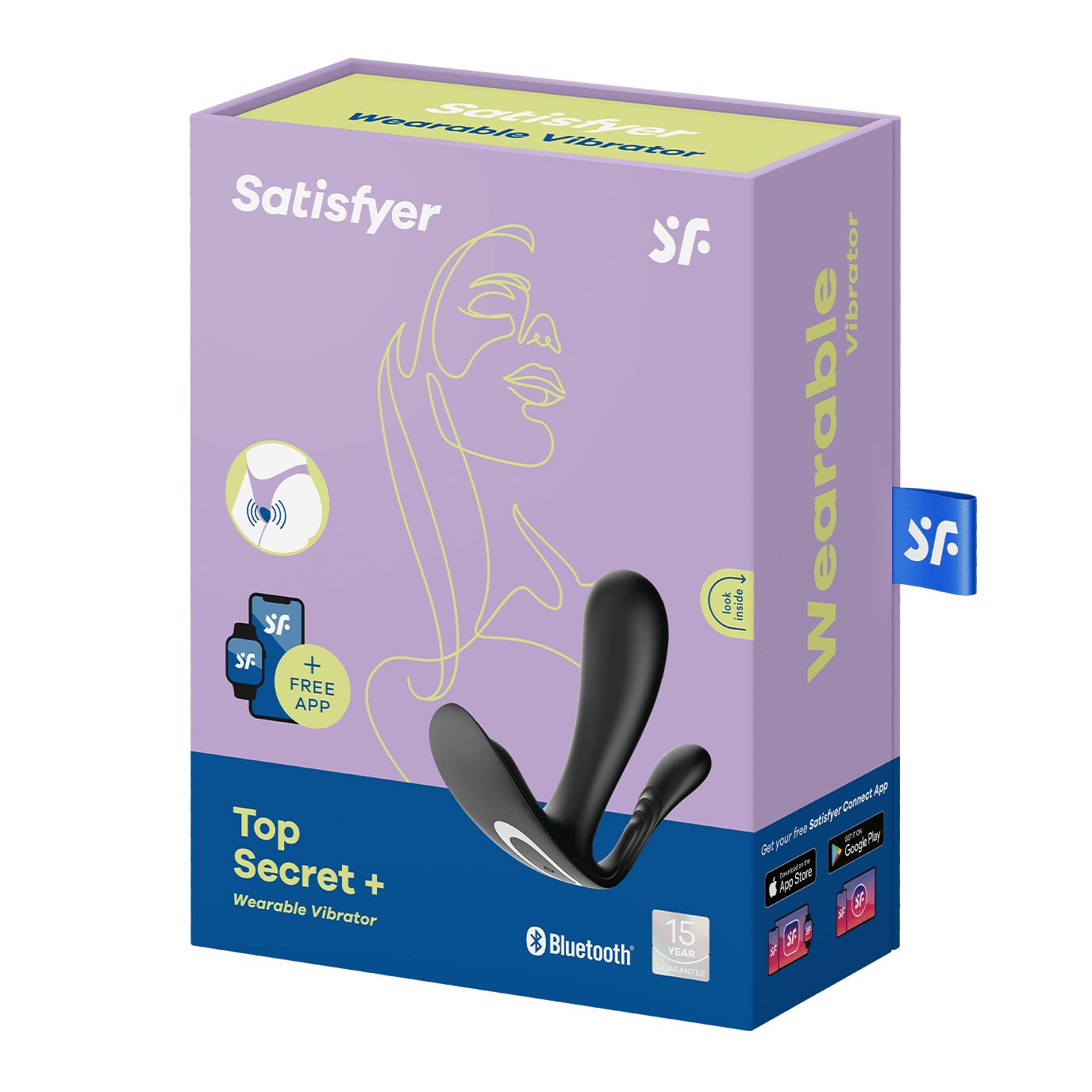 Klitoris-Stimulator schwarz Satisfyer Secret+ mit 11cm, Bluetooth APP App', Connect 'Top Satisfyer Vibrator,