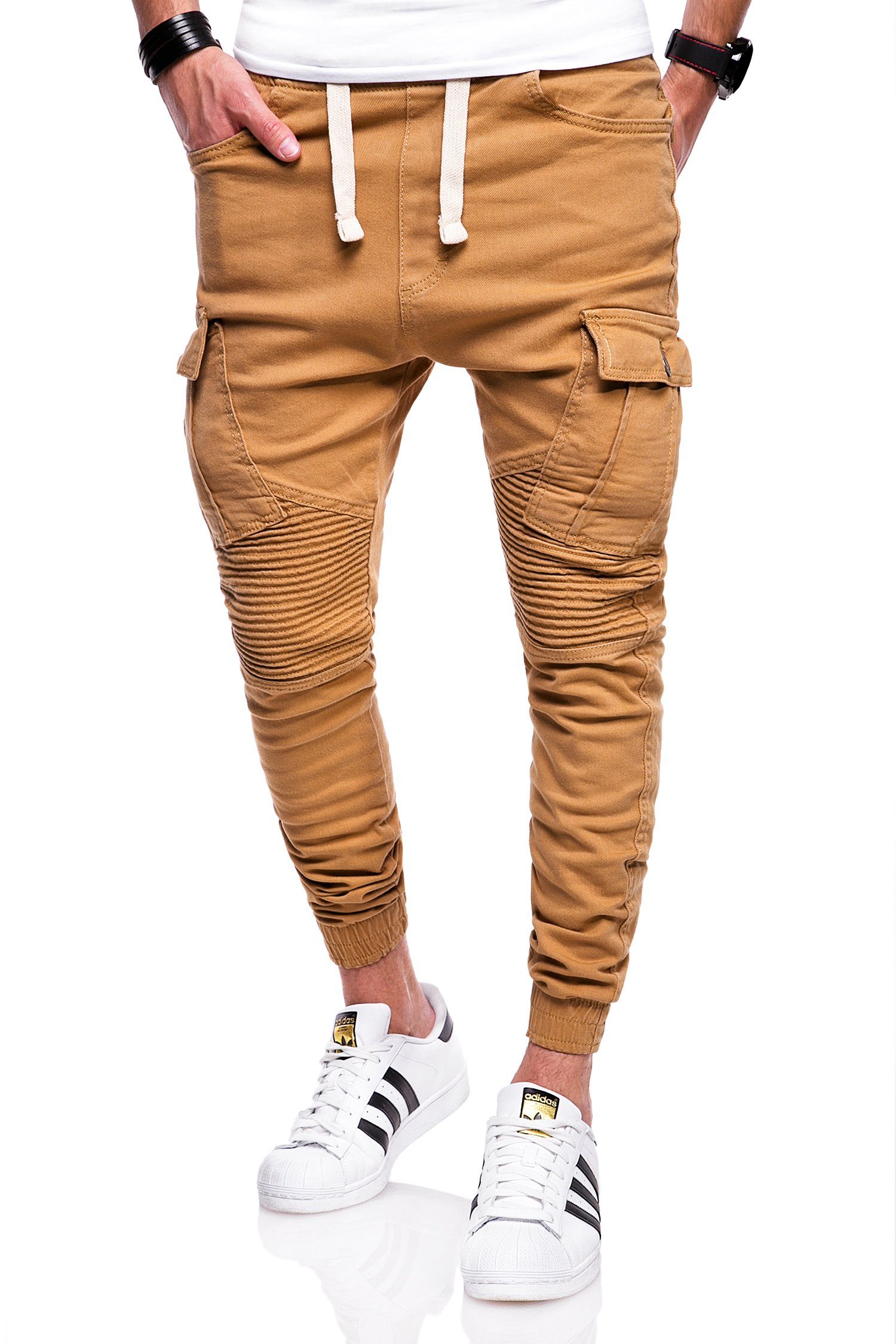 MPBRISTOL Cargo Cargohose mit Beige Taschen behype