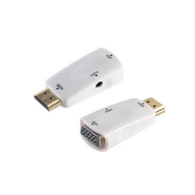 Kabelbude.eu HDMI Stecker auf VGA Buchse + 3,5mm Klinkenbuchse HDMI-Adapter