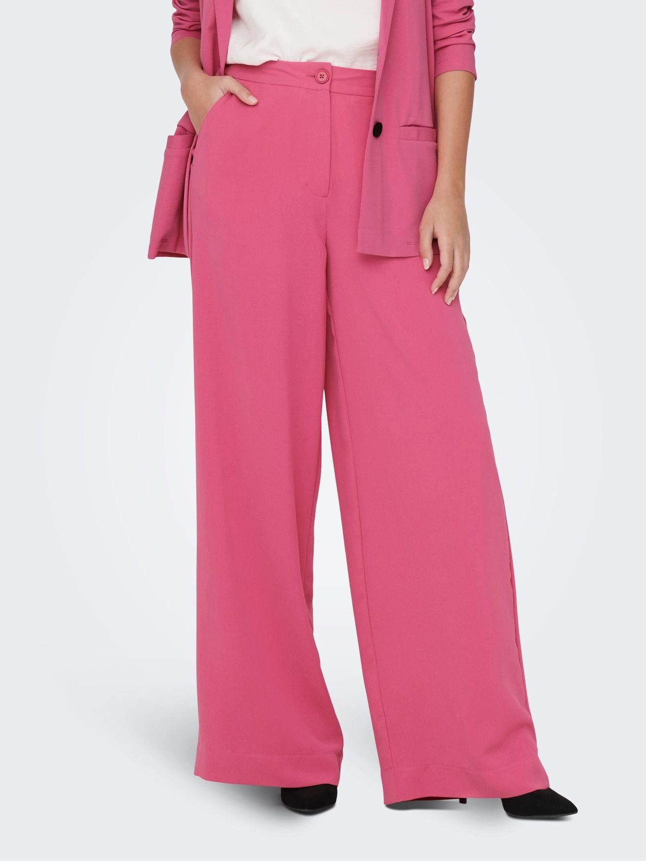 Business YONG 4770 JACQUELINE Pants de High Leg in Pink Waist Stoffhose Anzug JDYVINCENT Wide Stoffhose