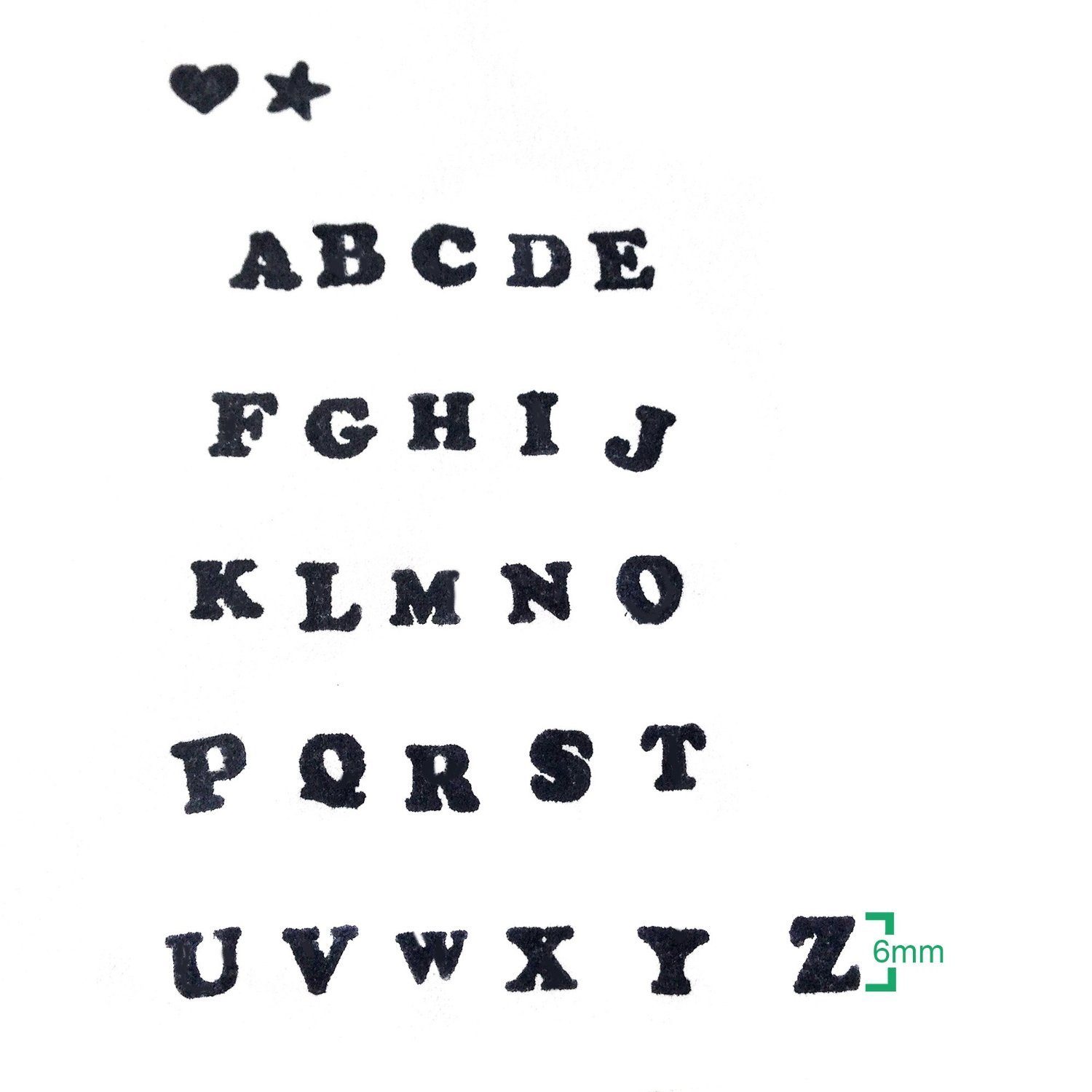 Frau WUNDERVoll Stempel 28-teiliges Stempelset - Alphabet inkl. Herz & Stern