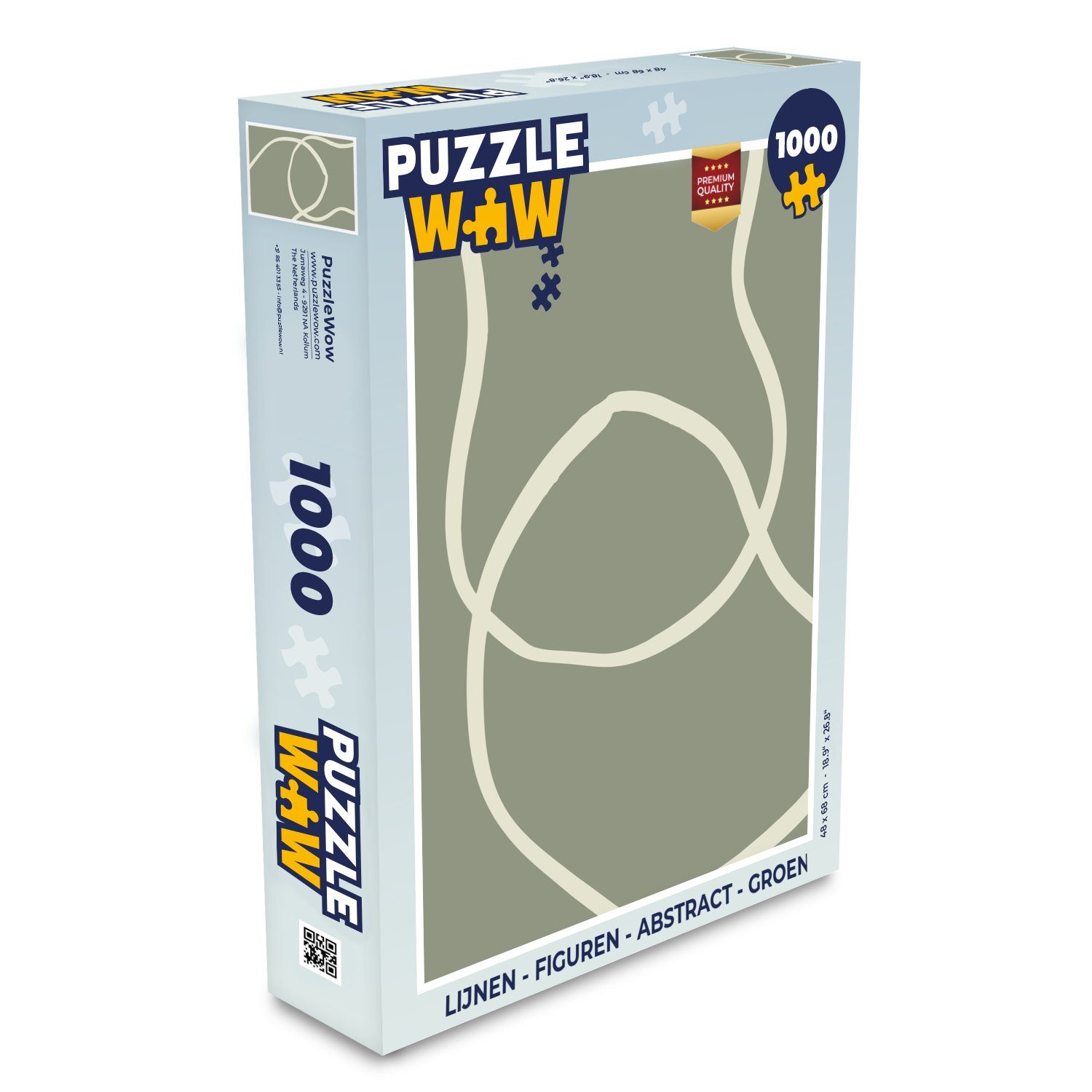 MuchoWow Puzzle Linien - Figuren - Abstrakt - Grün, 1000 Puzzleteile, Foto- Puzzle, Bilderrätsel, Puzzlespiele, Klassisch
