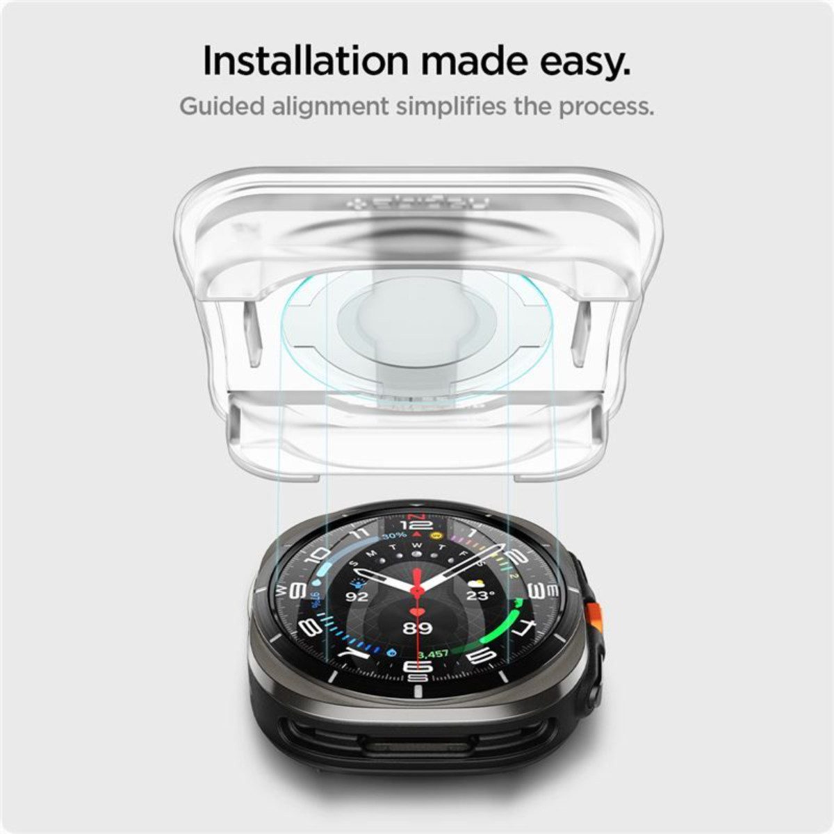 Spigen Displayschutzfolie 2x Panzerglas für Samsung Galaxy Watch Ultra Panzerfolie Schutzglas für Samsung Galaxy Watch Ultra, Displayschutz-Set, 2 Stück, 47mm,  – Bild 5 von 5