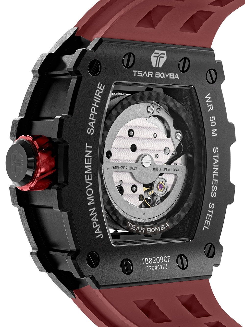 Tsar Bomba Automatikuhr Tsar Bomba TB8209CF-02 Herrenuhr Elemental Karbonfaser Automatik 44mm Tsar Bomba TB8209CF-02 Herrenuhr Elemental Karbonfaser Automatik 44mm 5ATM