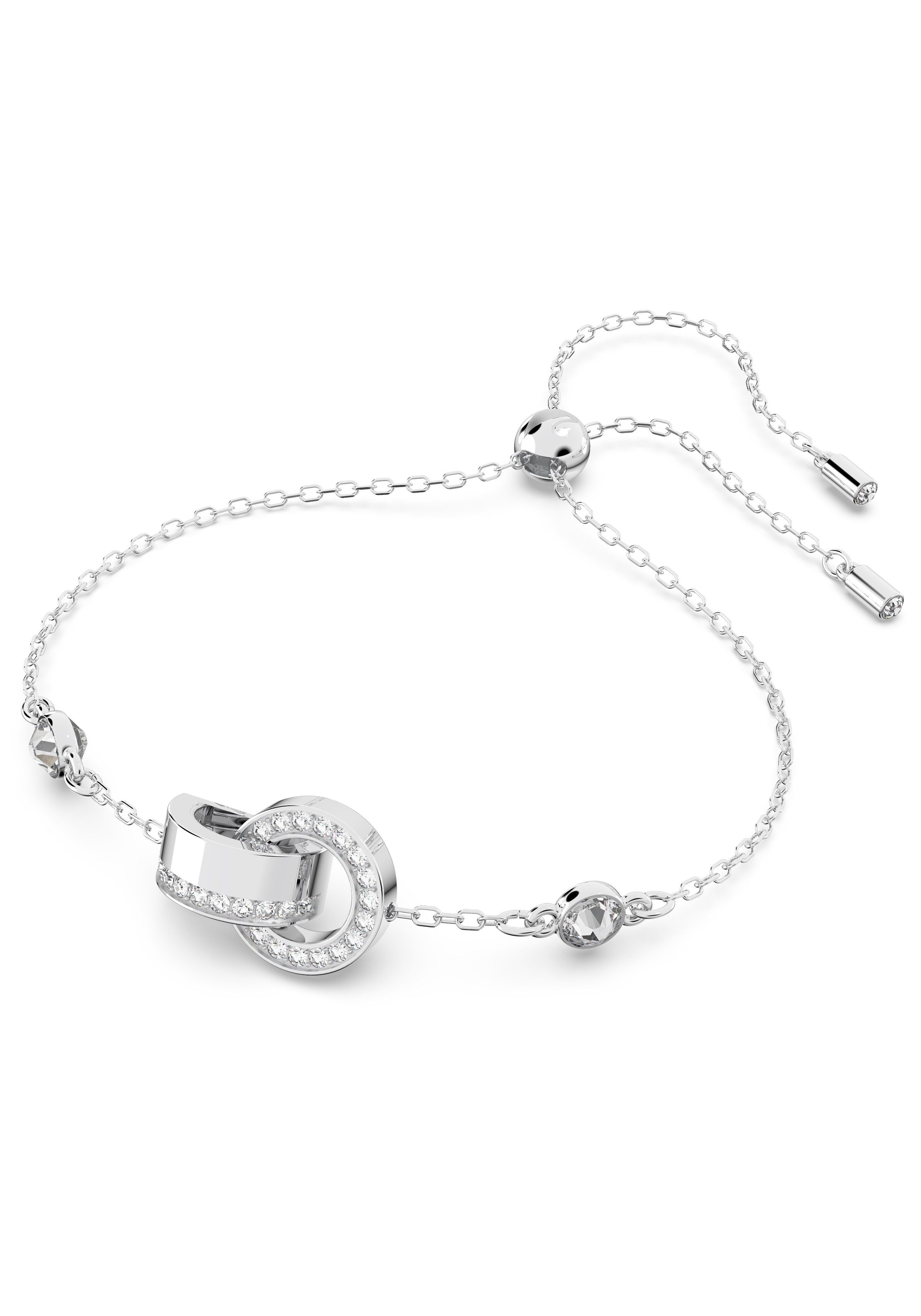 Swarovski® Kristall 5636499, Swarovski Armband metallfarben-kristallweiß Hollow, 5636498, mit