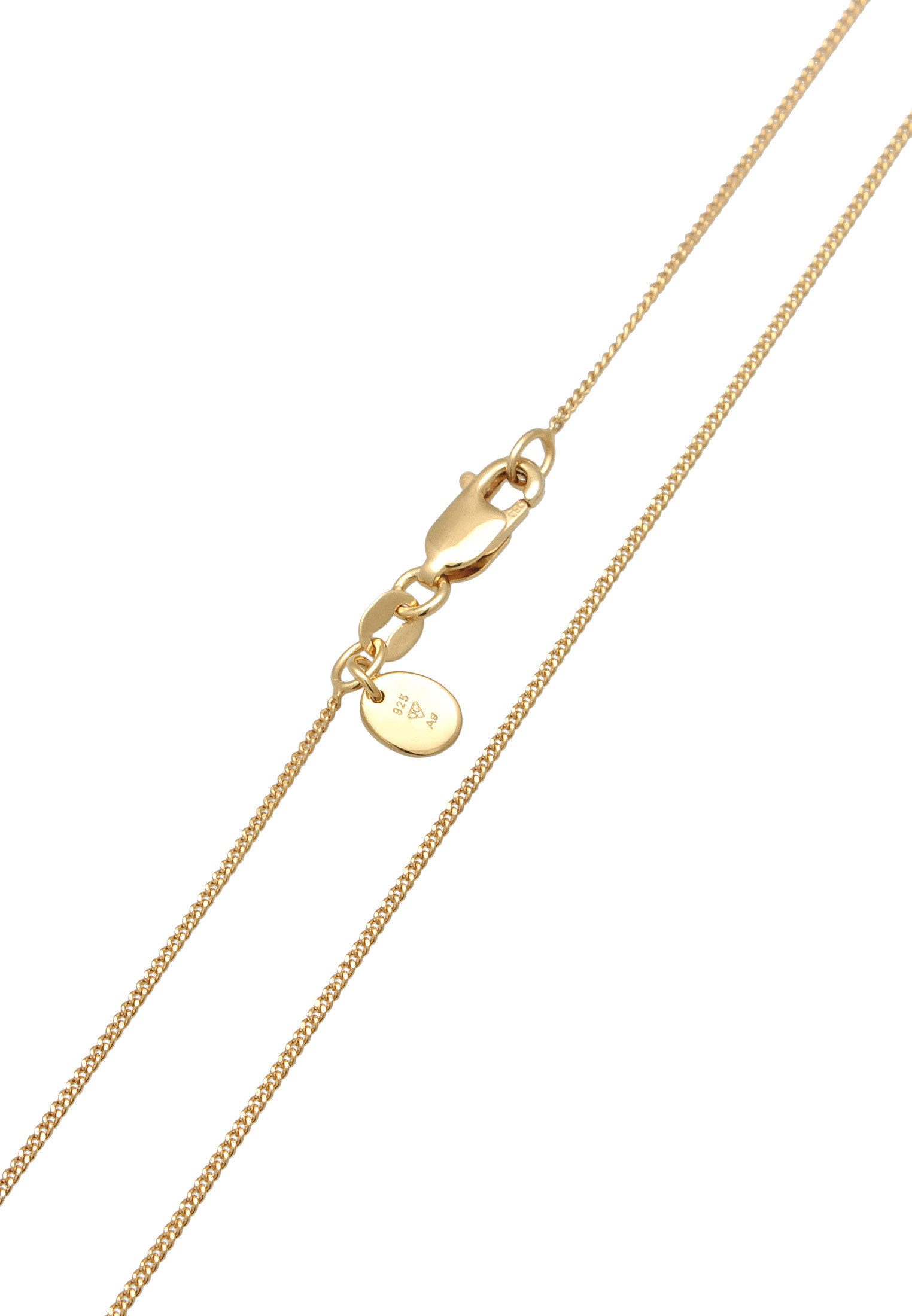Elli Premium Kette mit Anhänger Anhänger Organic Zirkonia Grün 925 Sterling Silber vergoldet