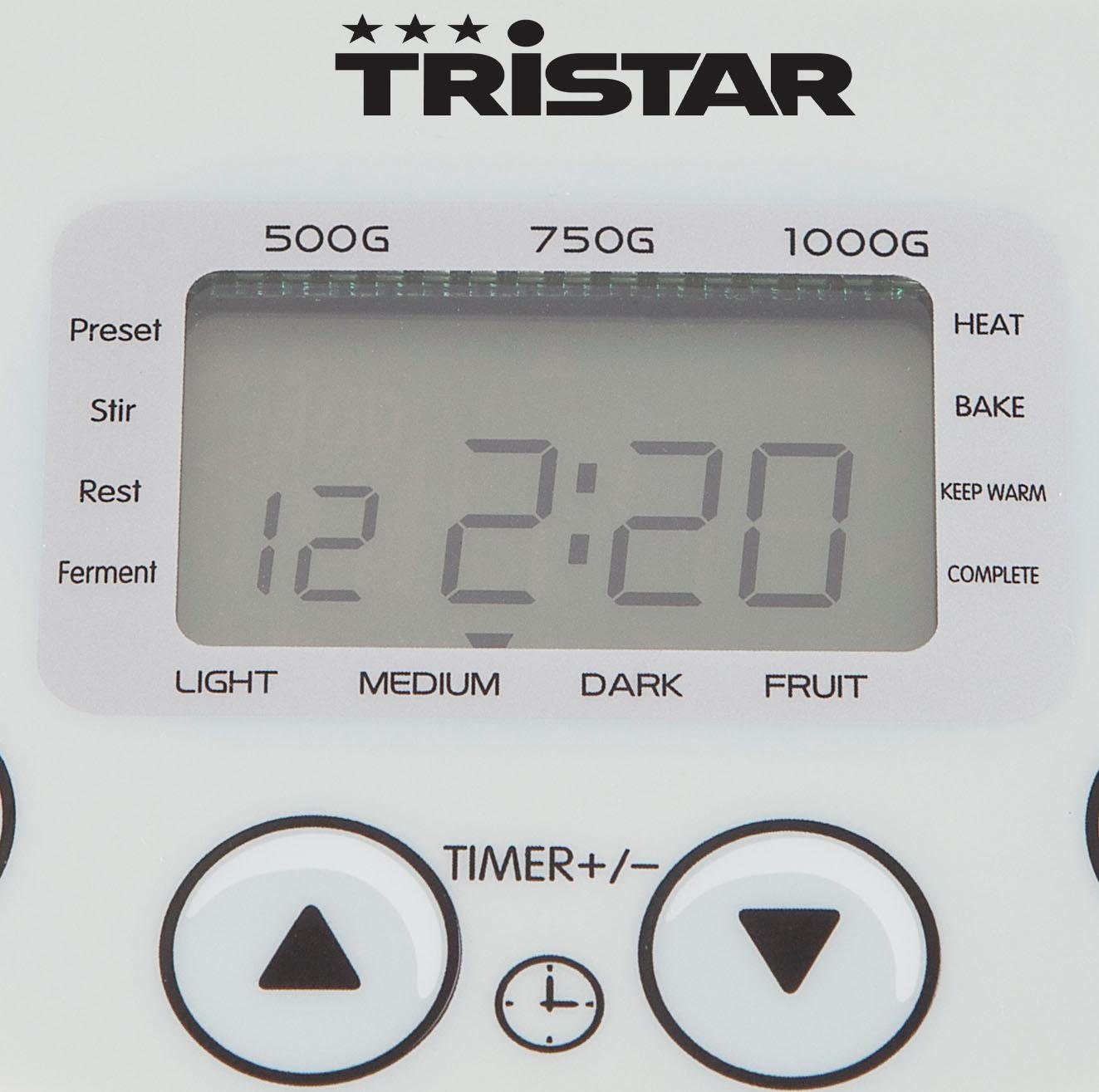 Tristar Programme, Warmhaltefunktion Brotbackautomat 19 550 BM-4586, W,