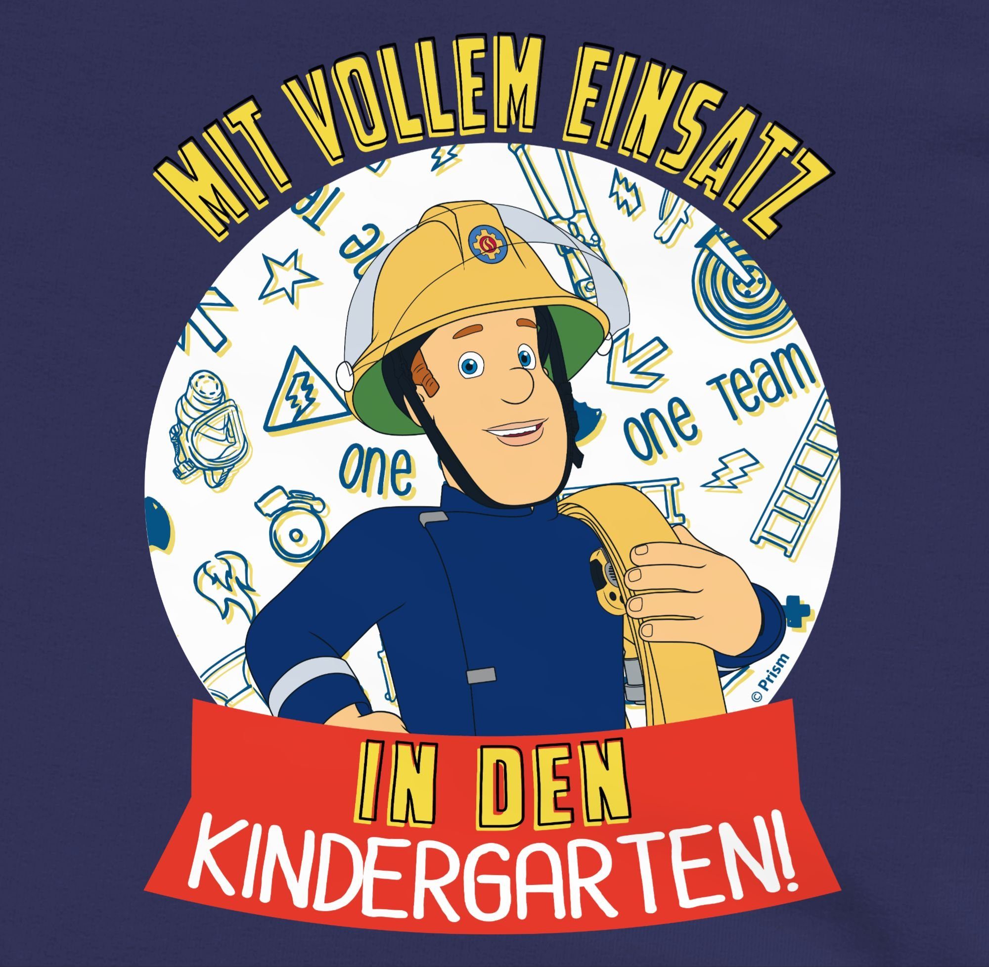 Shirtracer Sweatshirt Mädchen Sam den vollem in Feuerwehrmann Kindergarten! Mit Blau 1 Einsatz Navy