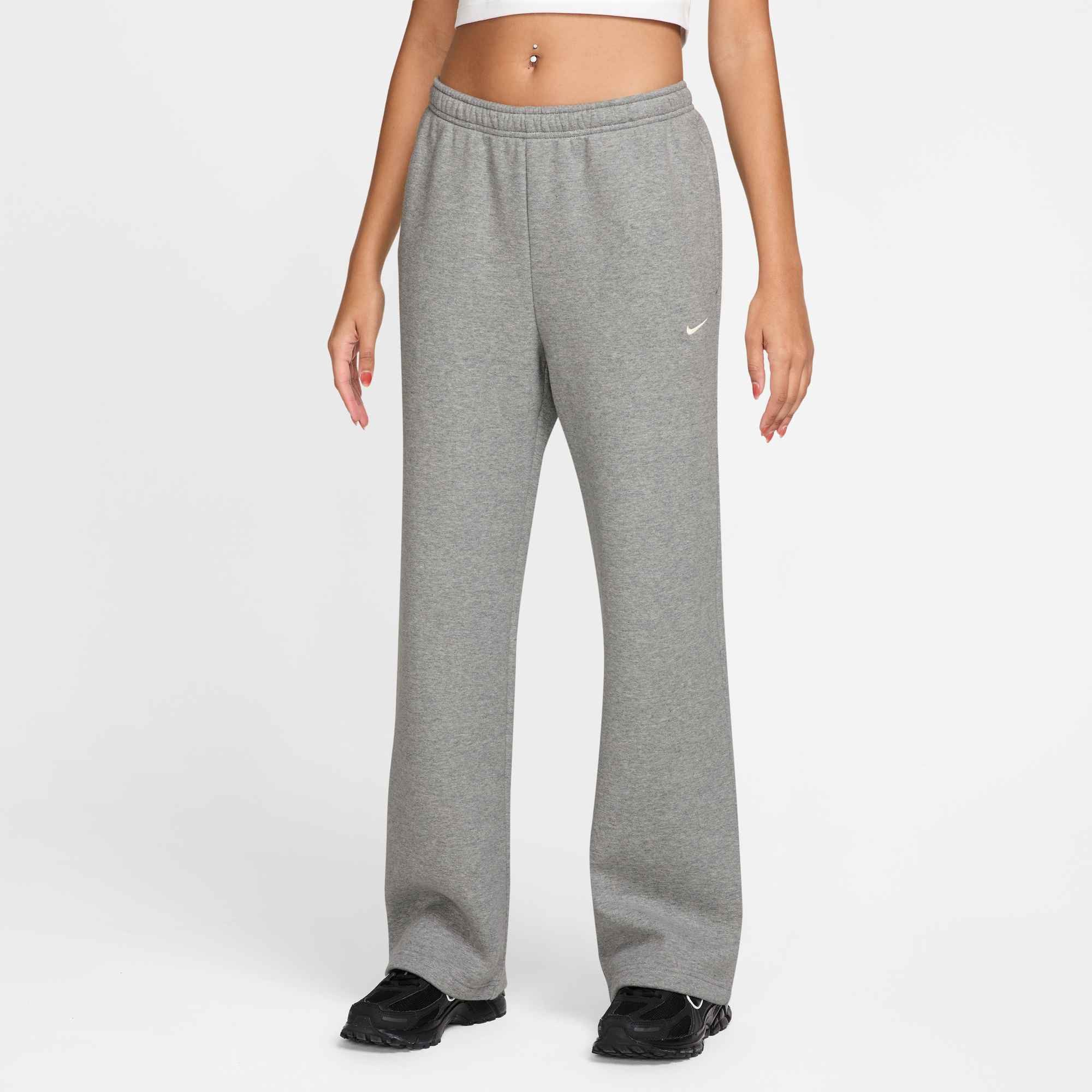 Nike Sportswear Sporthose W NK STDO FLC MW MR STD OH PNT weites Bein, aus Baumwolle und Polyester