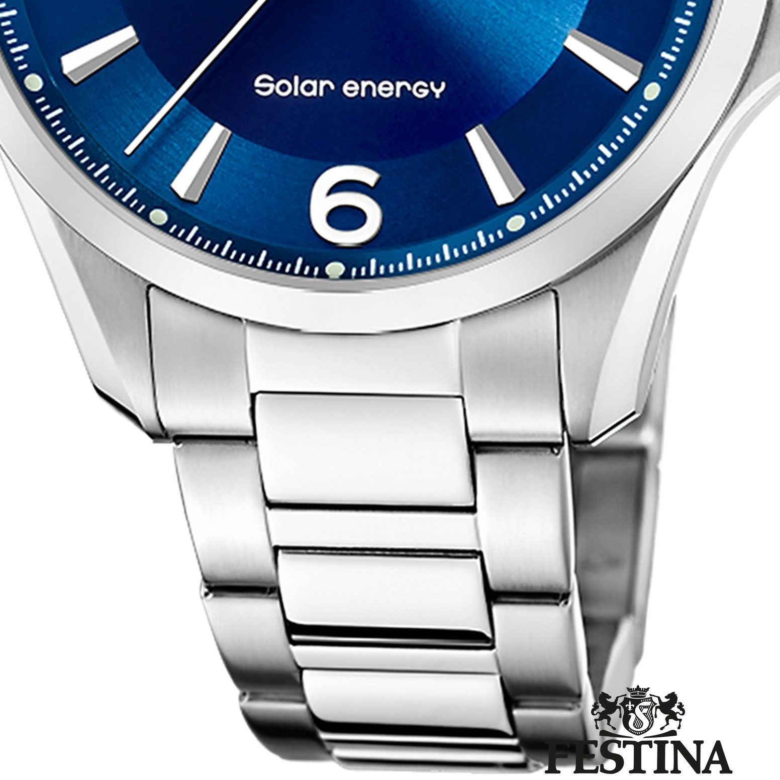 Festina Solaruhr Festina Herrenuhr Edelstahl silber, (Solaruhr), Herren Solaruhr rund, Edelstahlarmband silber, Luxus