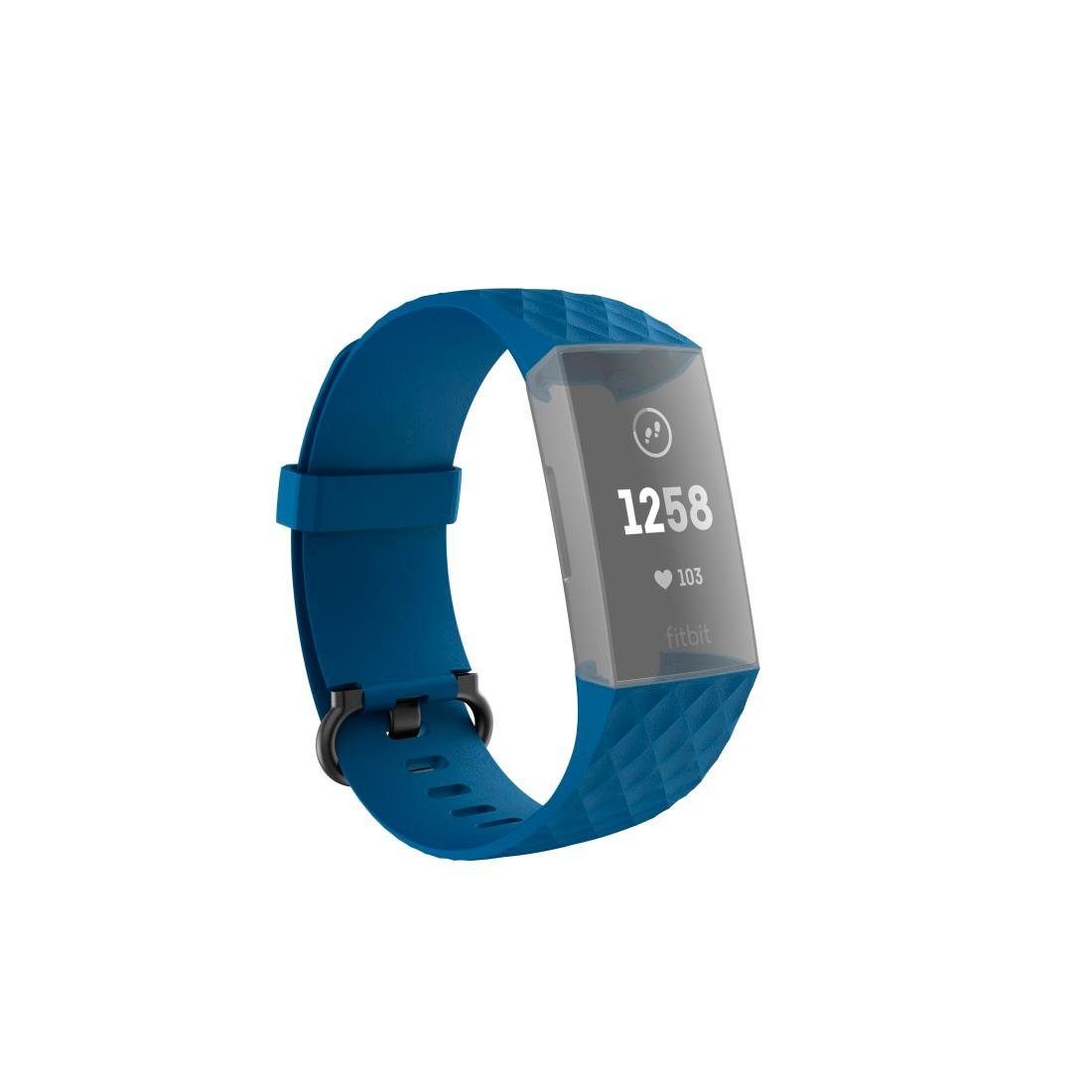 Ersatzarmband Fitbit Charge 4, blau und Fitbit Charge Hama für 19,9 cm Smartwatch-Armband 3 22mm,