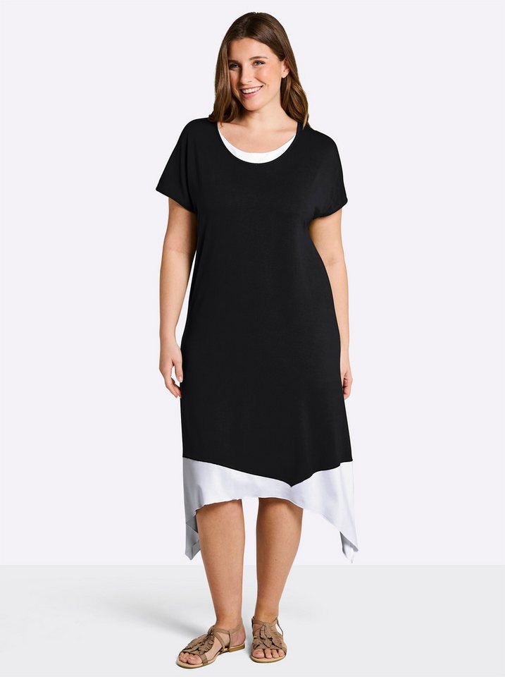 Sheego Strandkleid Jersey-Kleid Kurzarm
