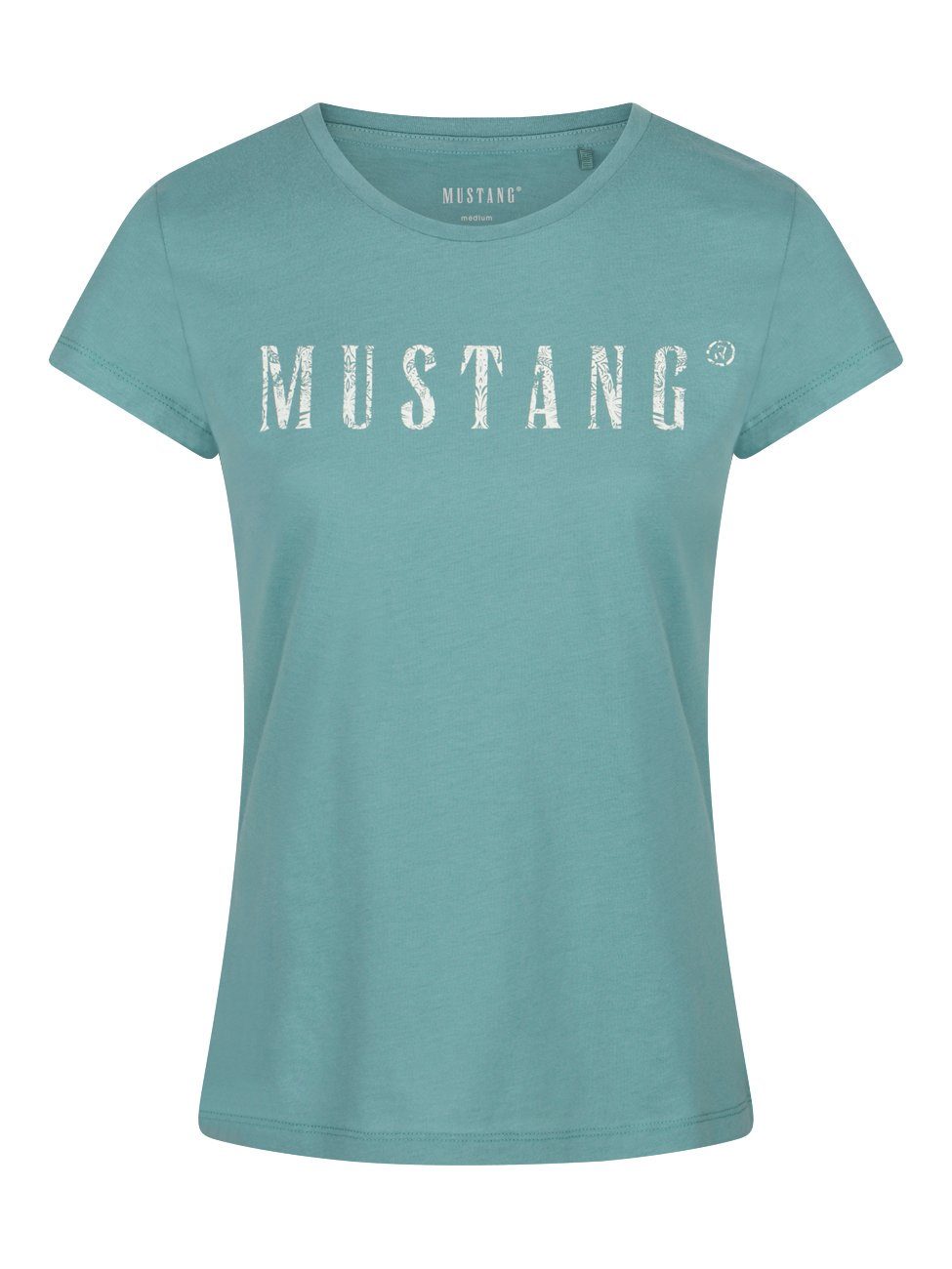 MUSTANG T-Shirt Damen Logo Printshirt Alexia C Logo Slim Fit (1-tlg) Basic günstig online kaufen