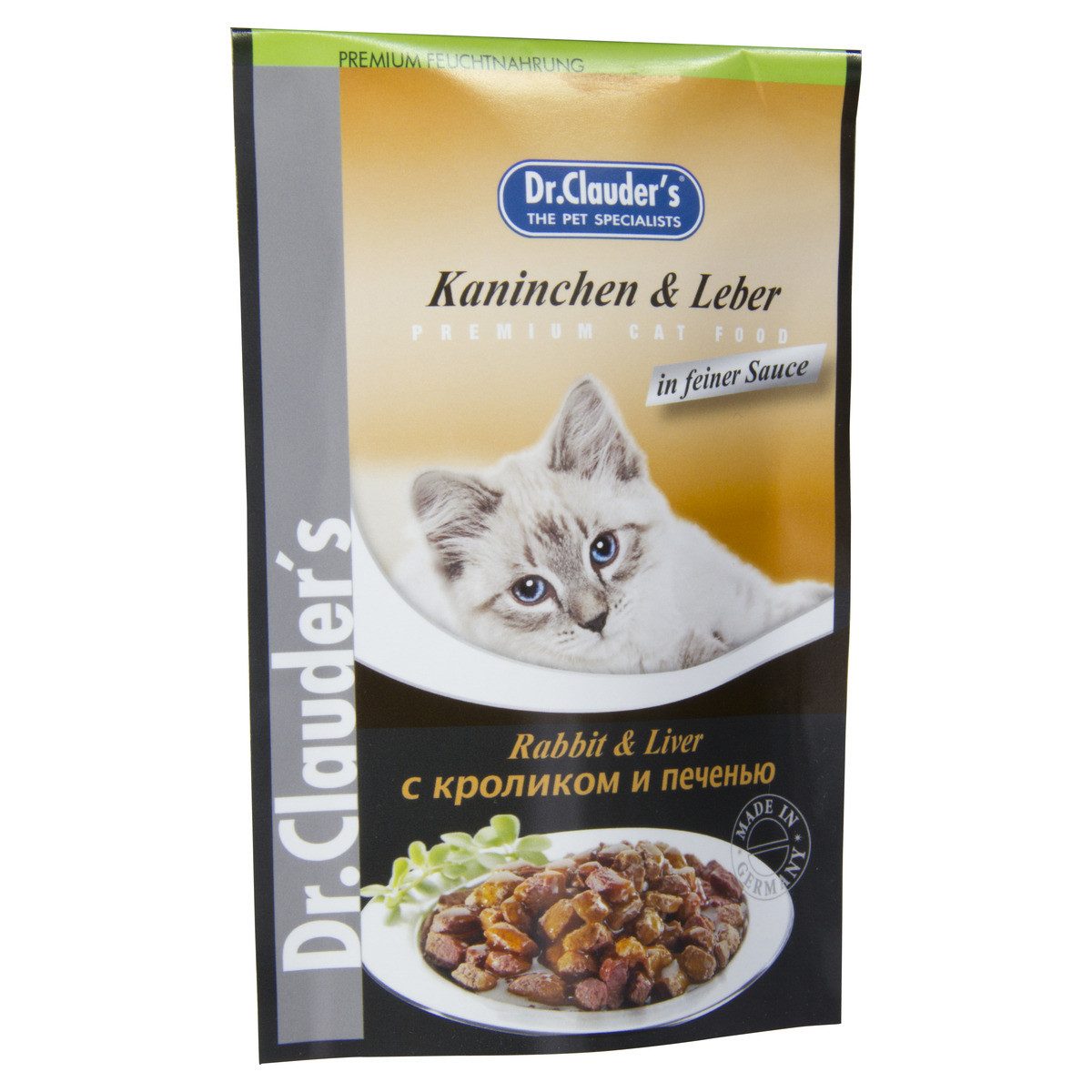 Dr. Clauder's Kaninchen & Leber in Soße 100 g - 20 Stück, Nassfutter für: Katze
