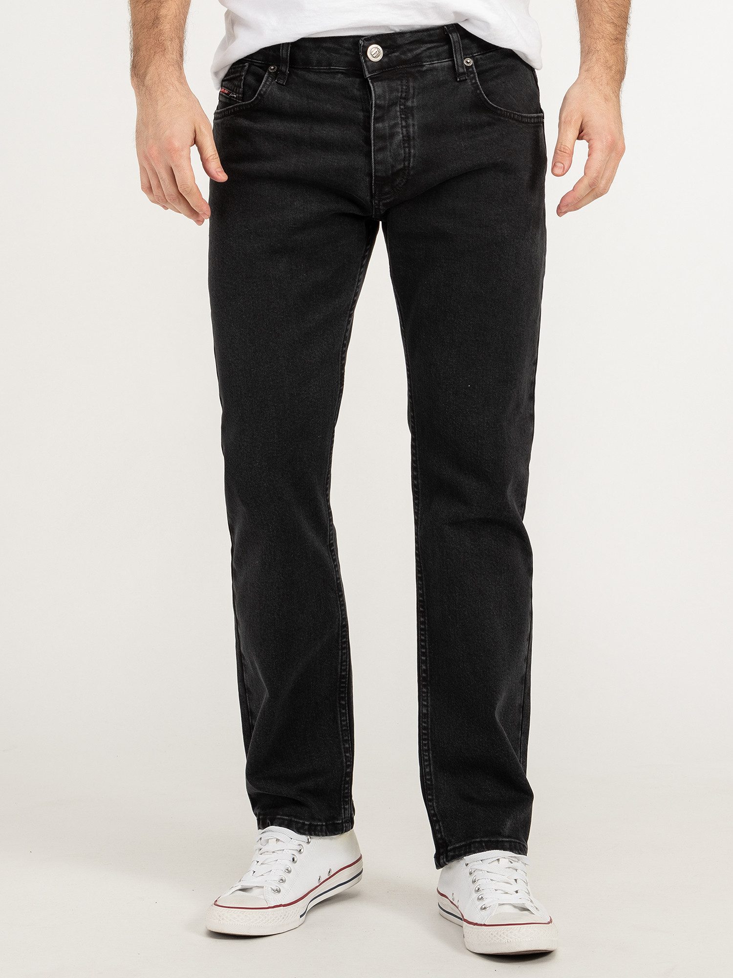 Lorenzo Loren Straight-Jeans Herren Jeans Schwarz günstig online kaufen