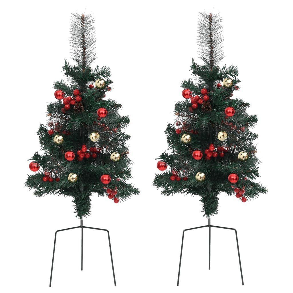 vidaXL Künstlicher Weihnachtsbaum Künstliche Stk. 76 2 Weihnachtsbäume PVC cm