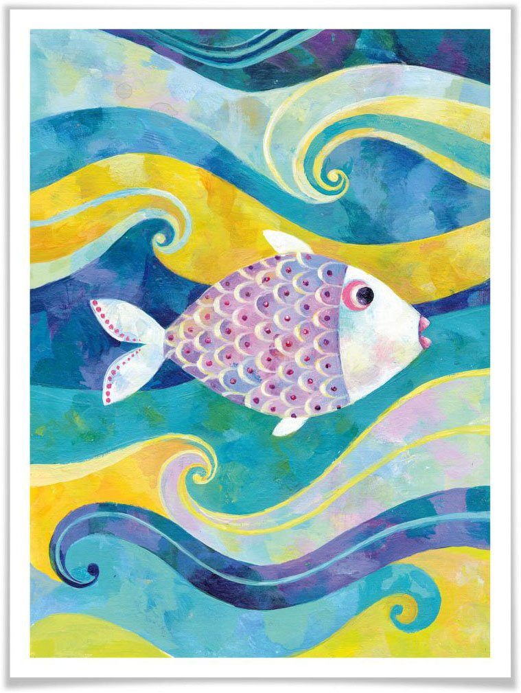 Wall-Art Poster Märchen Wandbilder Der kleine Fisch, Fisch & Meeresfrüchte (1 St), Poster, Wandbild, Bild, Wandposter | Poster