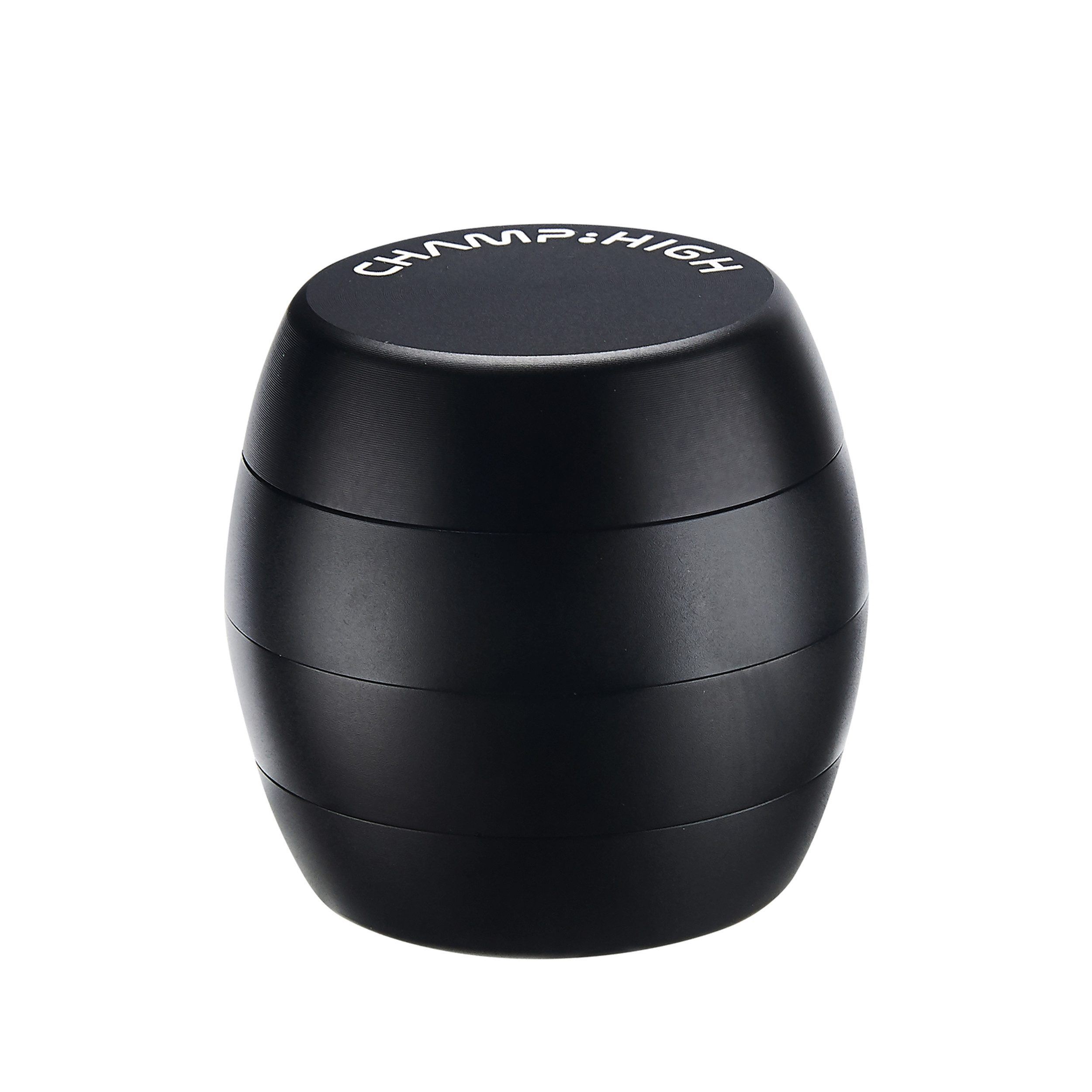 CHAMP HIGH Kräutermühle GRINDER 40mm Metall 4-teilig Crusher Sieb Tabak Gewürz 30 (Schwarz), Herb Kräuter Mühle