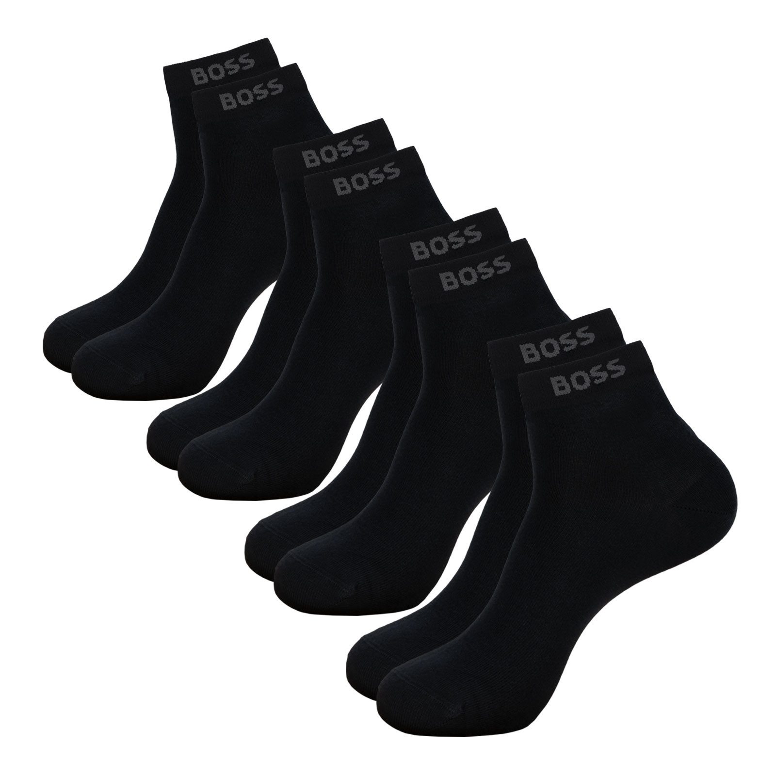 BOSS Freizeitsocken SH Uni CC (4-Paar) mit eingesticktem Markenschriftzug günstig online kaufen