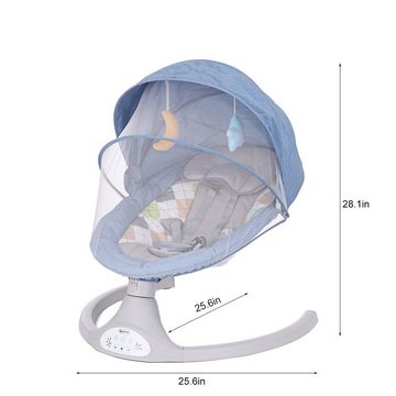 Insma Babywippe elektrische Babyschaukel bluetooth Musik, mit Schwung in 5 Geschwindigkeiten und Fernbedienung max. 9kg