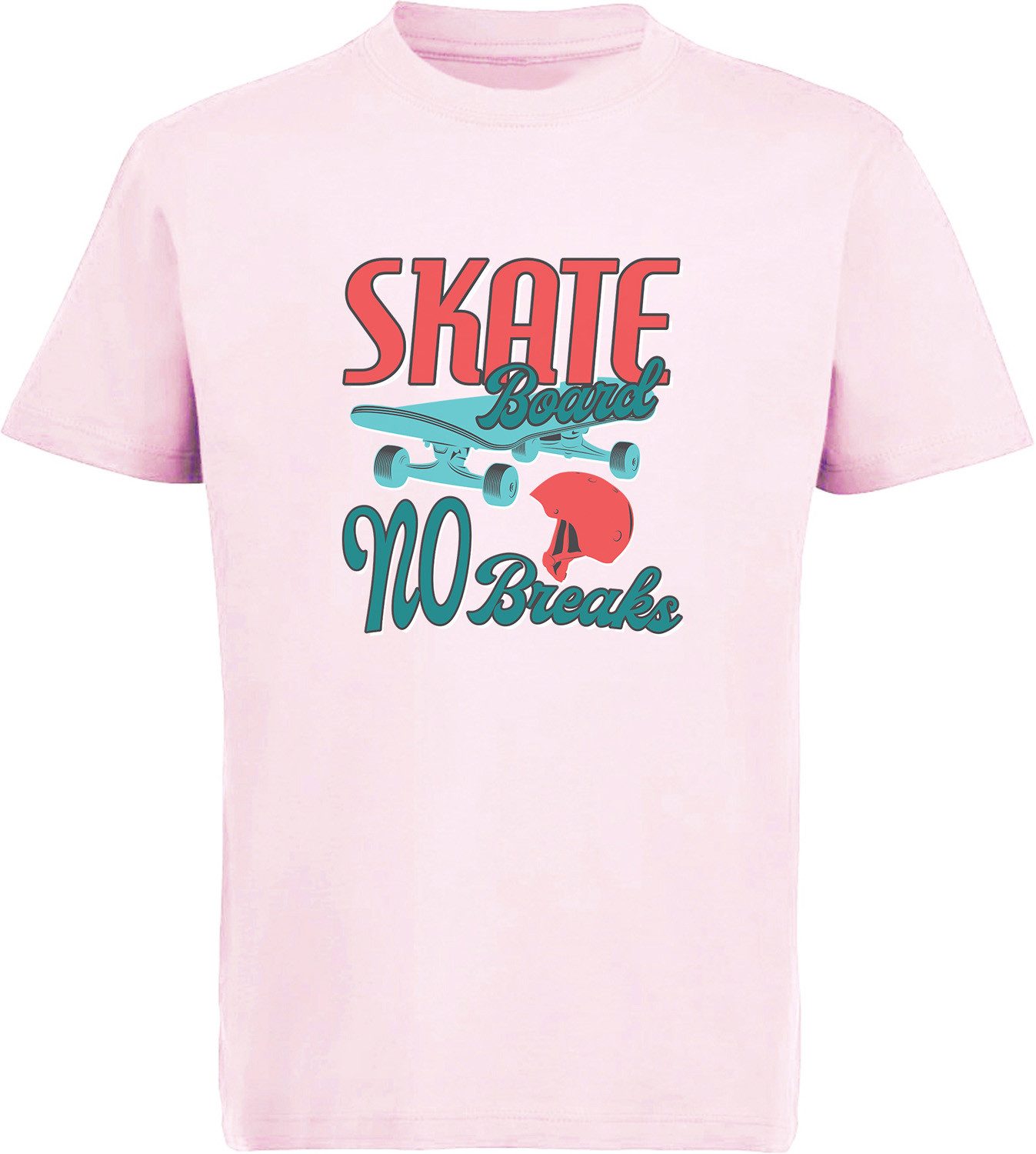 MyDesign24 T-Shirt Kinder Print Shirt mit Skateboard no Breaks Aufdruck Bedrucktes Jungen und Mädchen Skater T-Shirt, i517