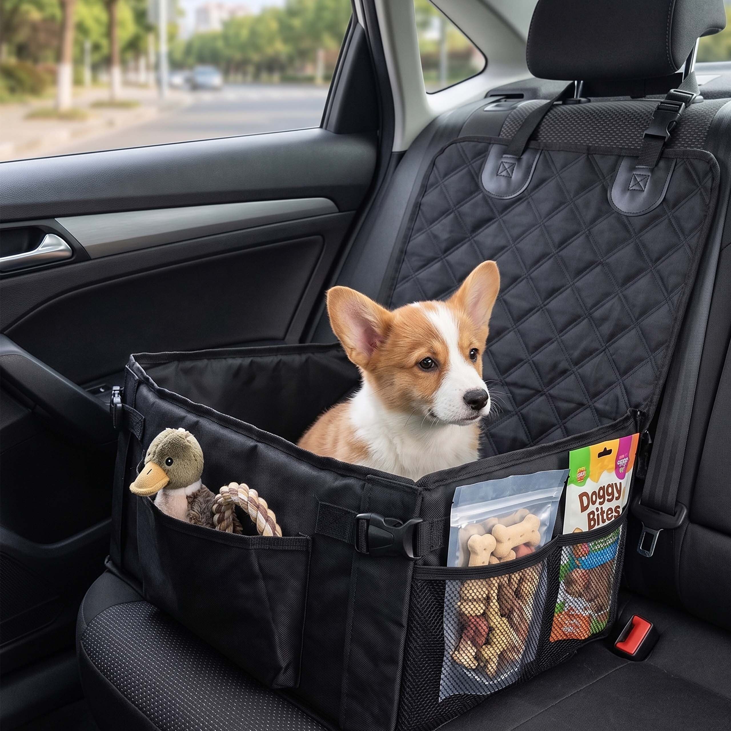 relaxdays Hunde-Autositz Stabiler Hundeautositz für kleine Hunde