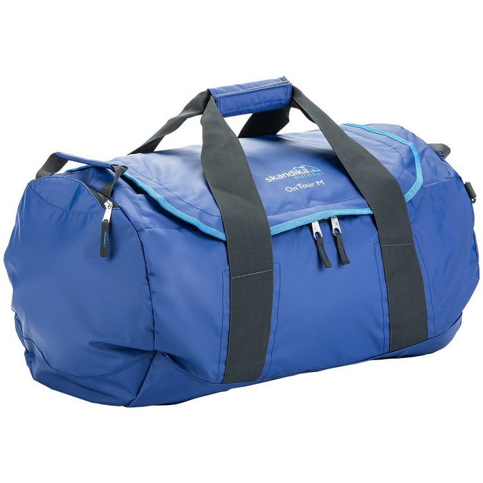 Skandika Reisetasche On Tour M (blau) Reisetasche strapazierfähige und wasserdichte PVC-Plane Nassfach verstellbares Tragesystem