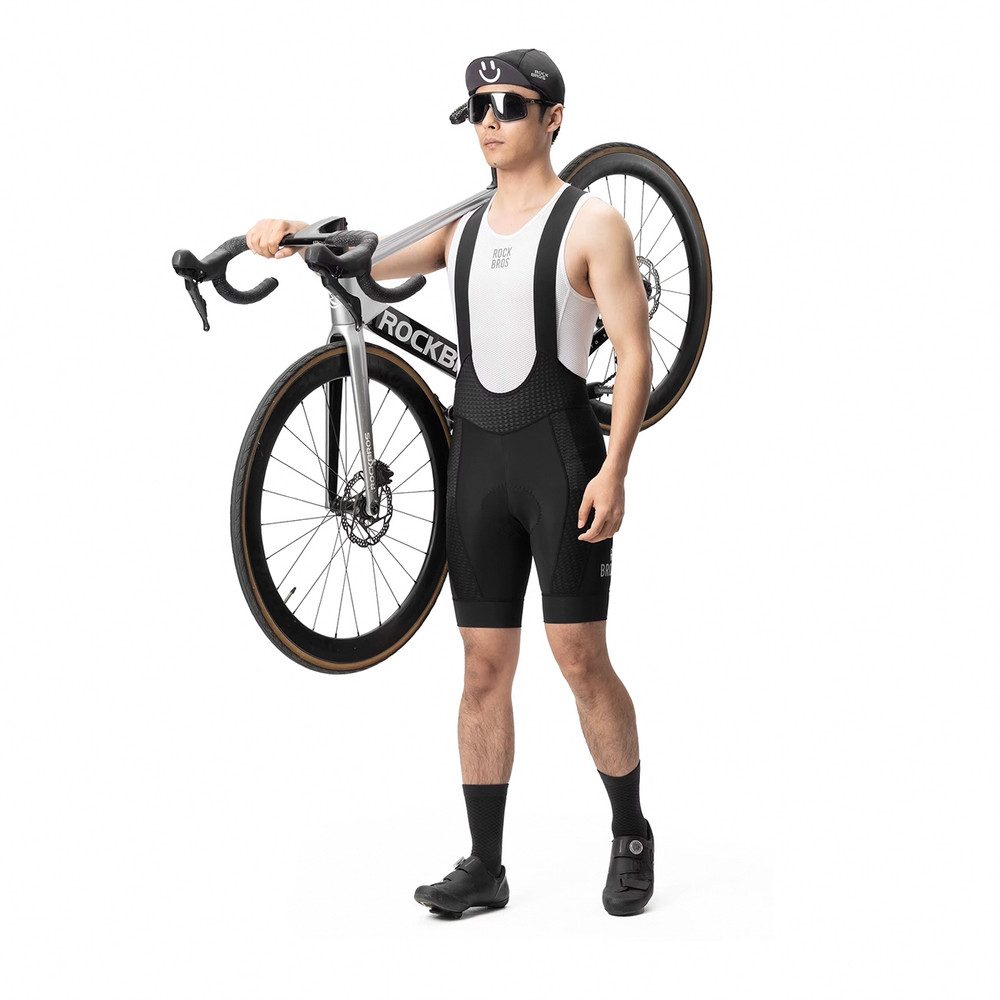 ROCKBROS Radhose Radlerhose Trägerhose Sitzpolsterhose (Spar-Set, 1-tlg) Sitzpolster, Trägerform, reflektierend, atmungsaktiv