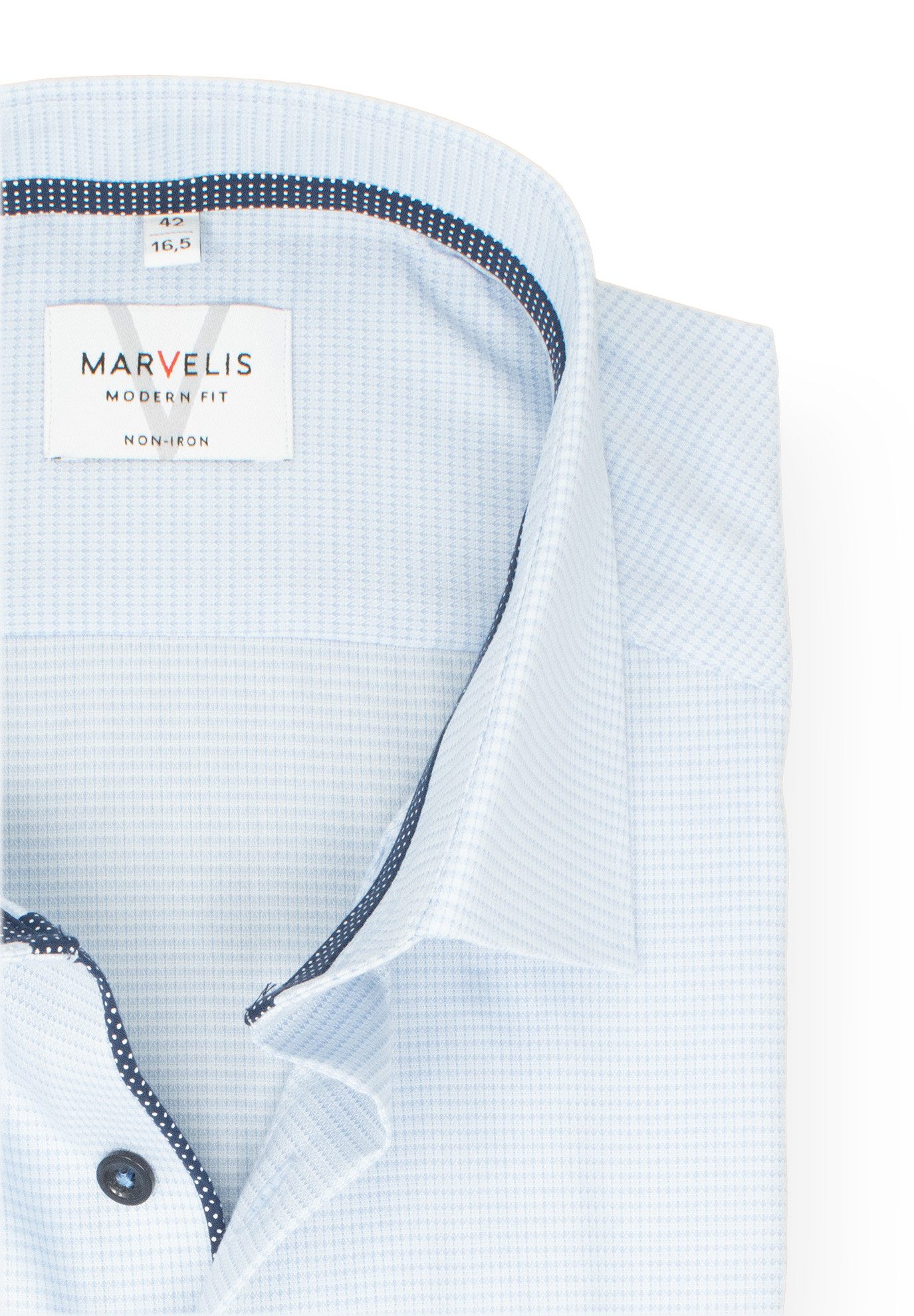 MARVELIS Kurzarmhemd Modern Fit normale, leicht taillierte Schnittführung günstig online kaufen