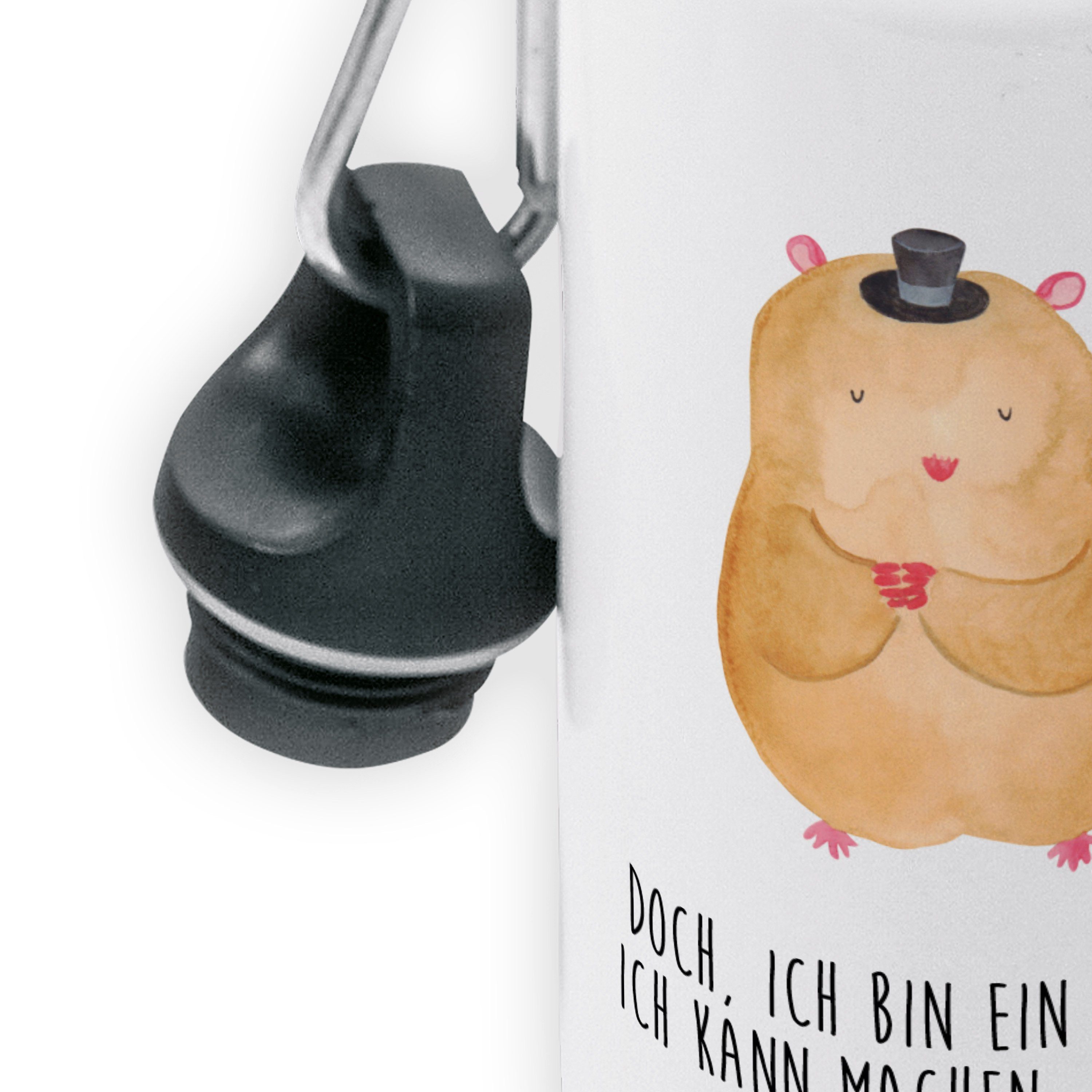 Mr. & Mrs. Panda Trinkflasche Hamster Kids, Hut - Weiß Lau Geschenk, Kindertrinkflasche, Gute - mit
