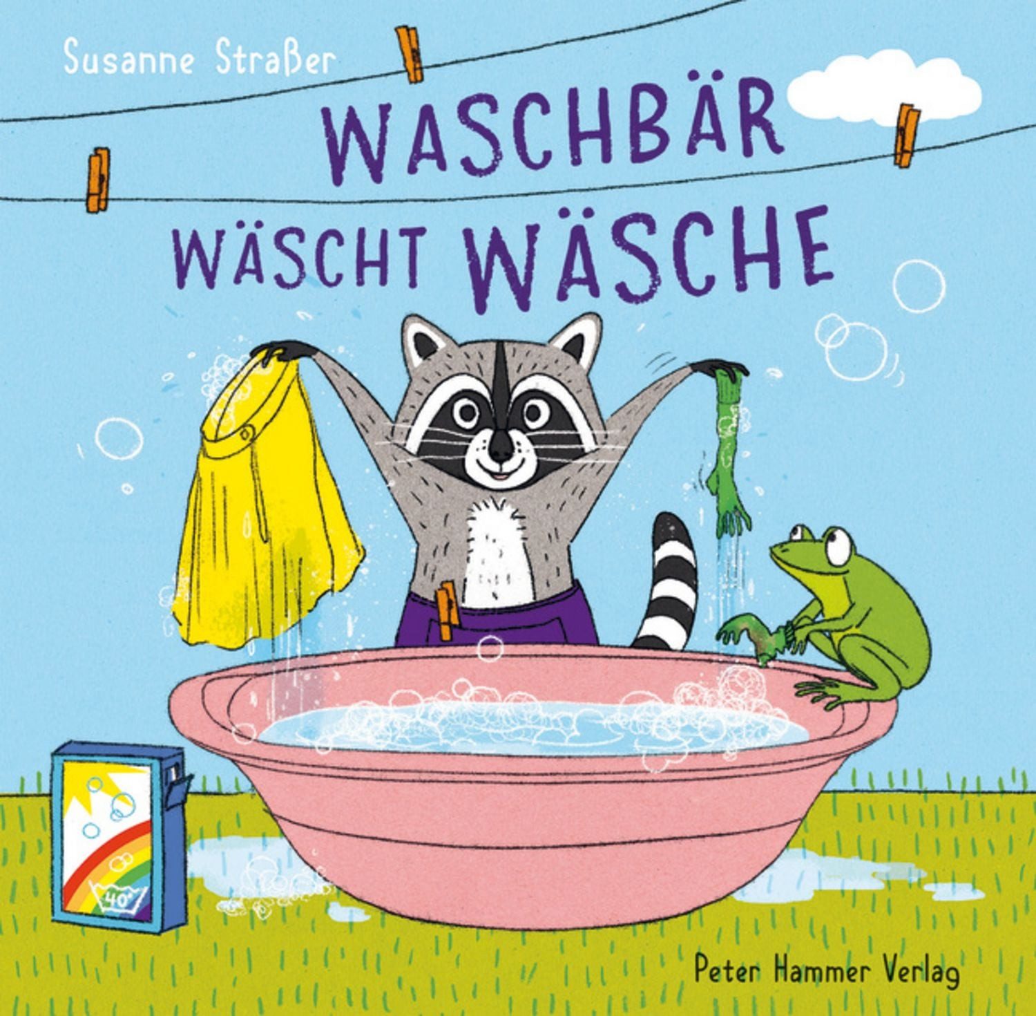 Waschbär wäscht Wäsche / Susanne Strasser