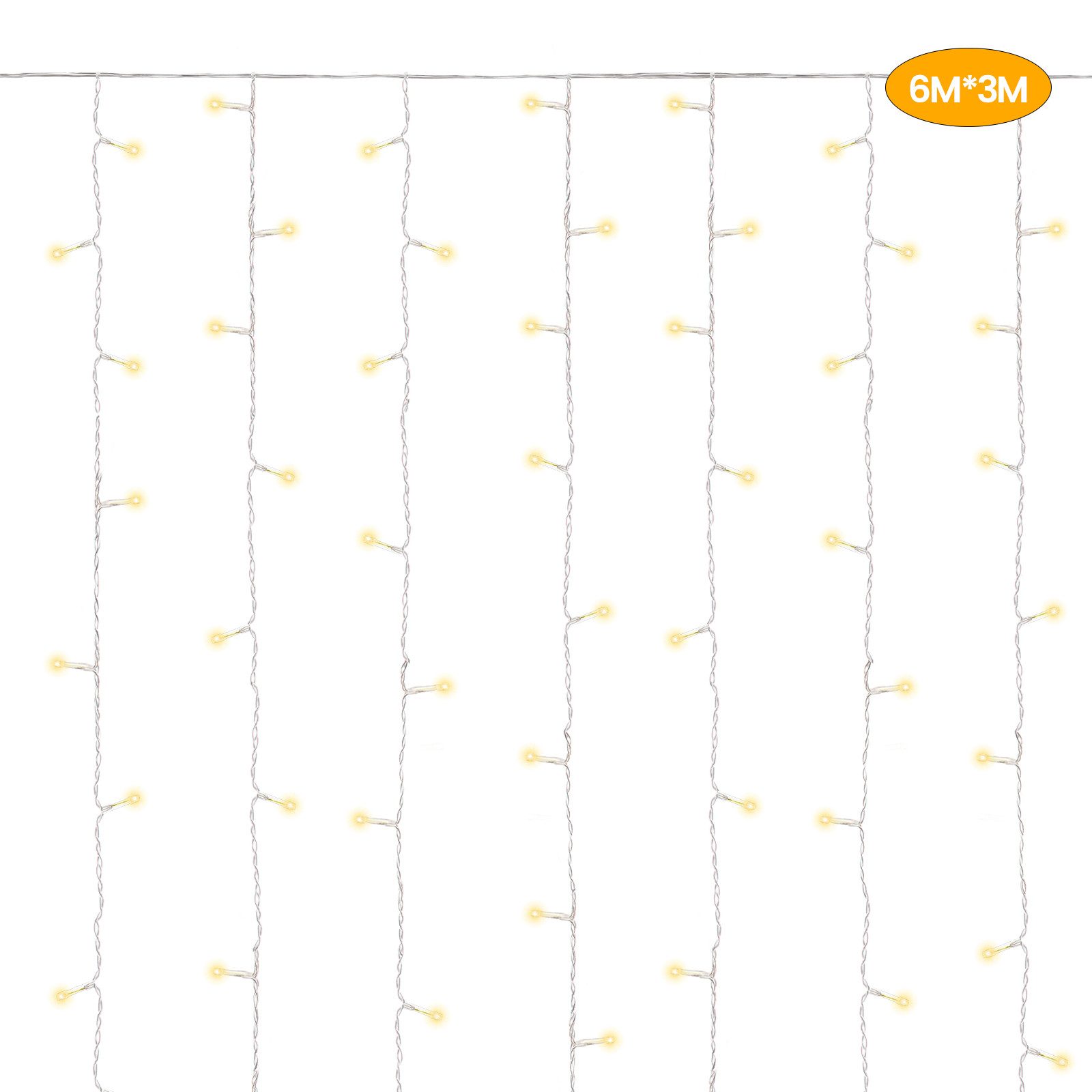 Elegear LED-Lichtervorhang 4M Eisregen Lichtervorhang Außen/Ihnen, günstig online kaufen