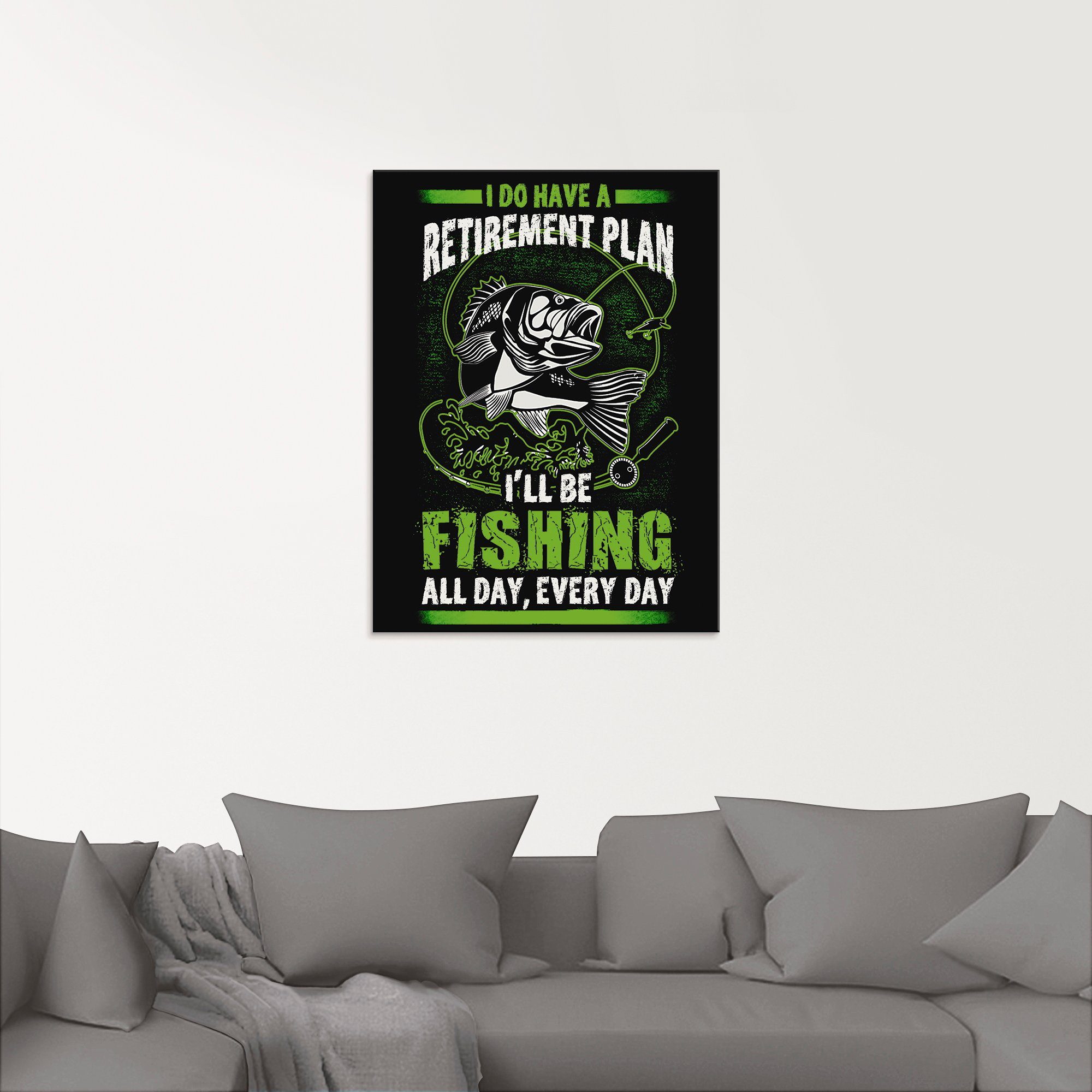 Artland Glasbild »Witziges Bild für Angler«, Humor (1 Stück)-kaufen