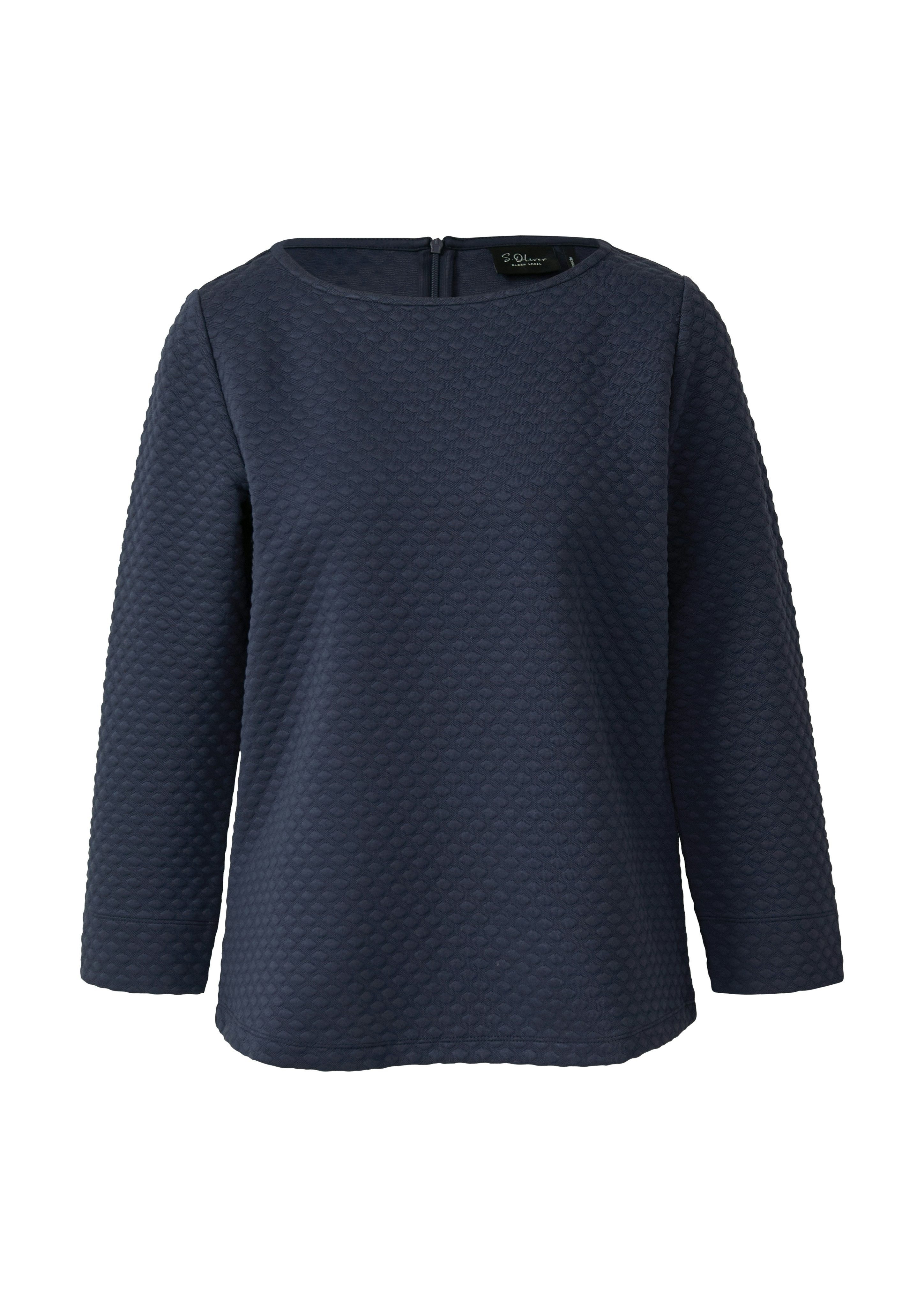 s.Oliver BLACK LABEL Sweatshirt im Relaxed Fit mit U-Boot-Ausschnitt – Bild 4 von 4