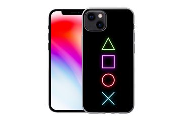 MuchoWow Handyhülle Gaming - Neon - Konsole - Schwarz - Controller - Gaming, Handyhülle Apple iPhone 13, Smartphone-Bumper, Print, Handy