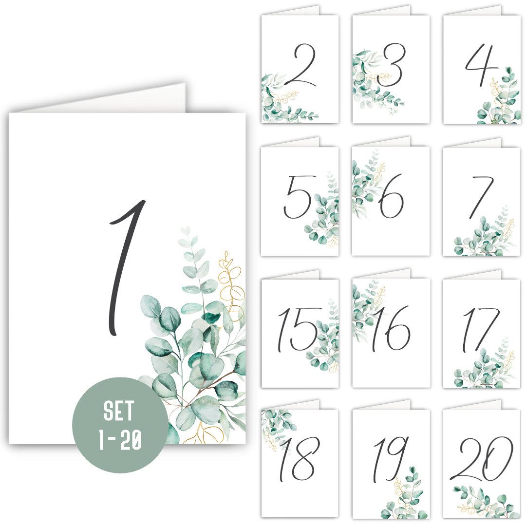 Things of Happiness Papierdekoration Tischnummern Hochzeit Event Geburtstag Tagung, 450mg Papier