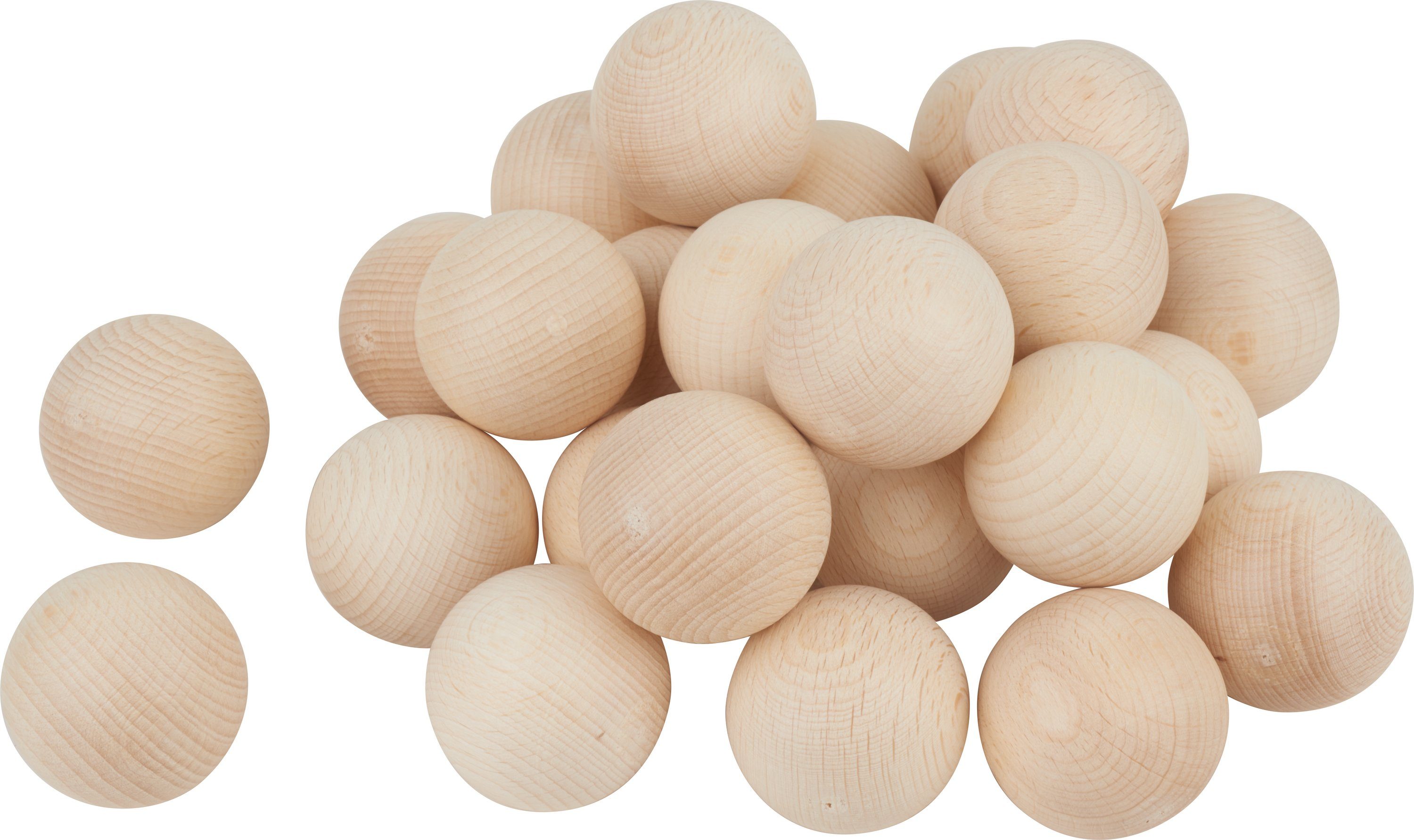VBS Bastelperlen Holzkugeln, (25-tlg), ohne Bohrung, Ø 40 mm
