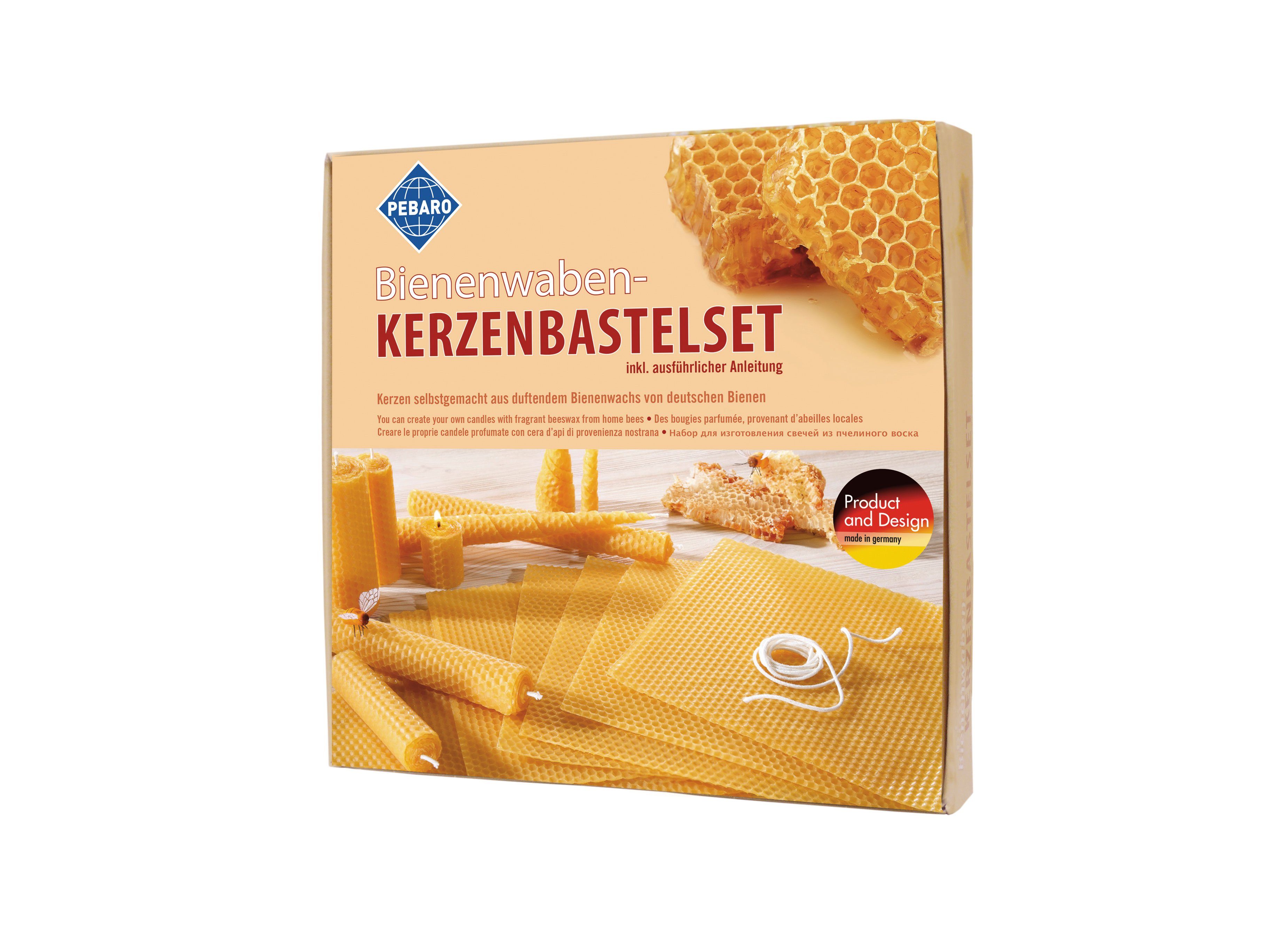 Pebaro Kreativset Bienenwaben-Kerzenbastelset, WACHS-SET 1