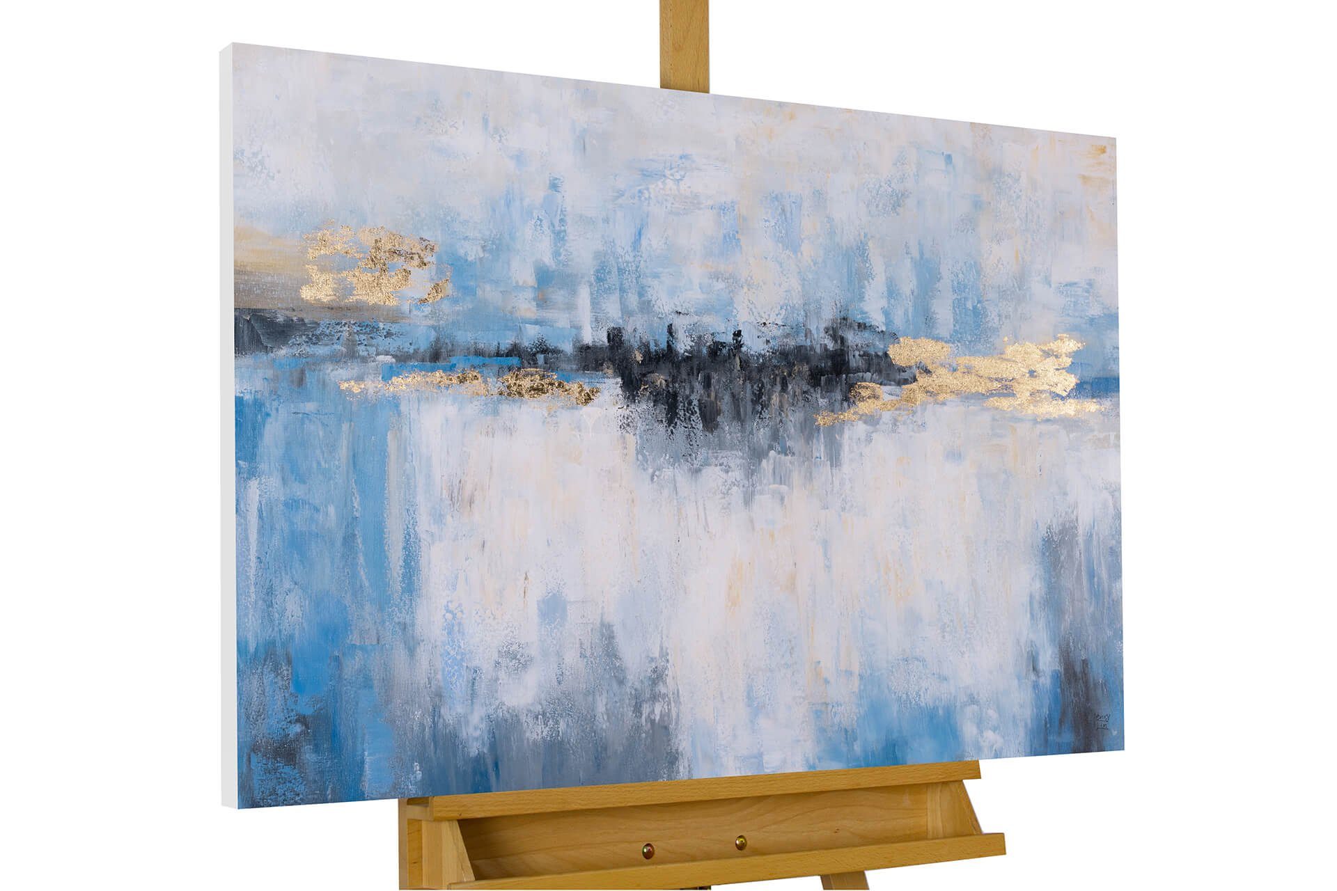 KUNSTLOFT Gemälde Sinfonie des Meeres 100x75 cm, Leinwandbild 100% HANDGEMALT Wandbild Wohnzimmer