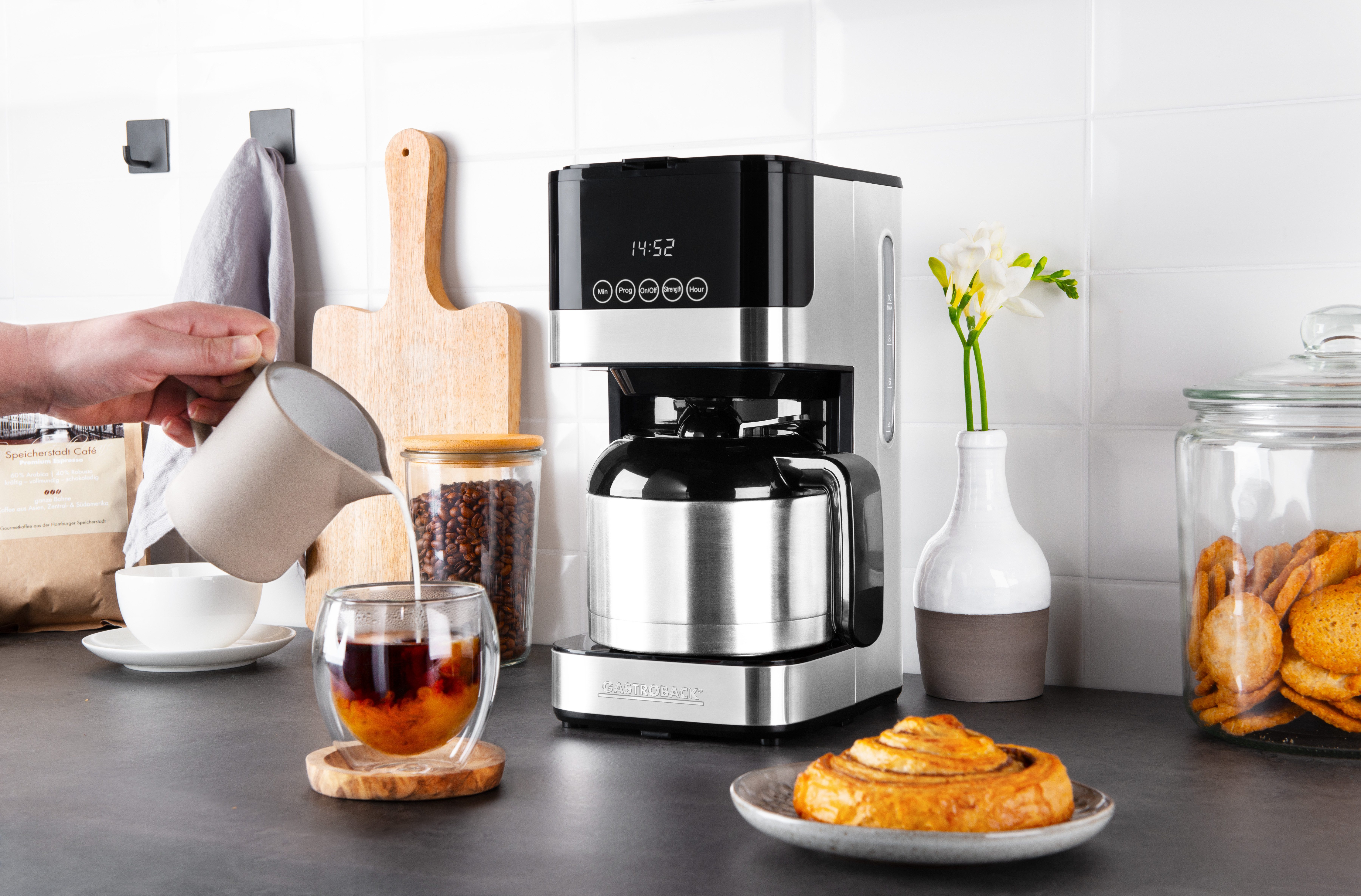 Gastroback Filterkaffeemaschine Design Essential S 42701_S, 1,5l Kaffeekanne, Edelstahlfilter 1x4