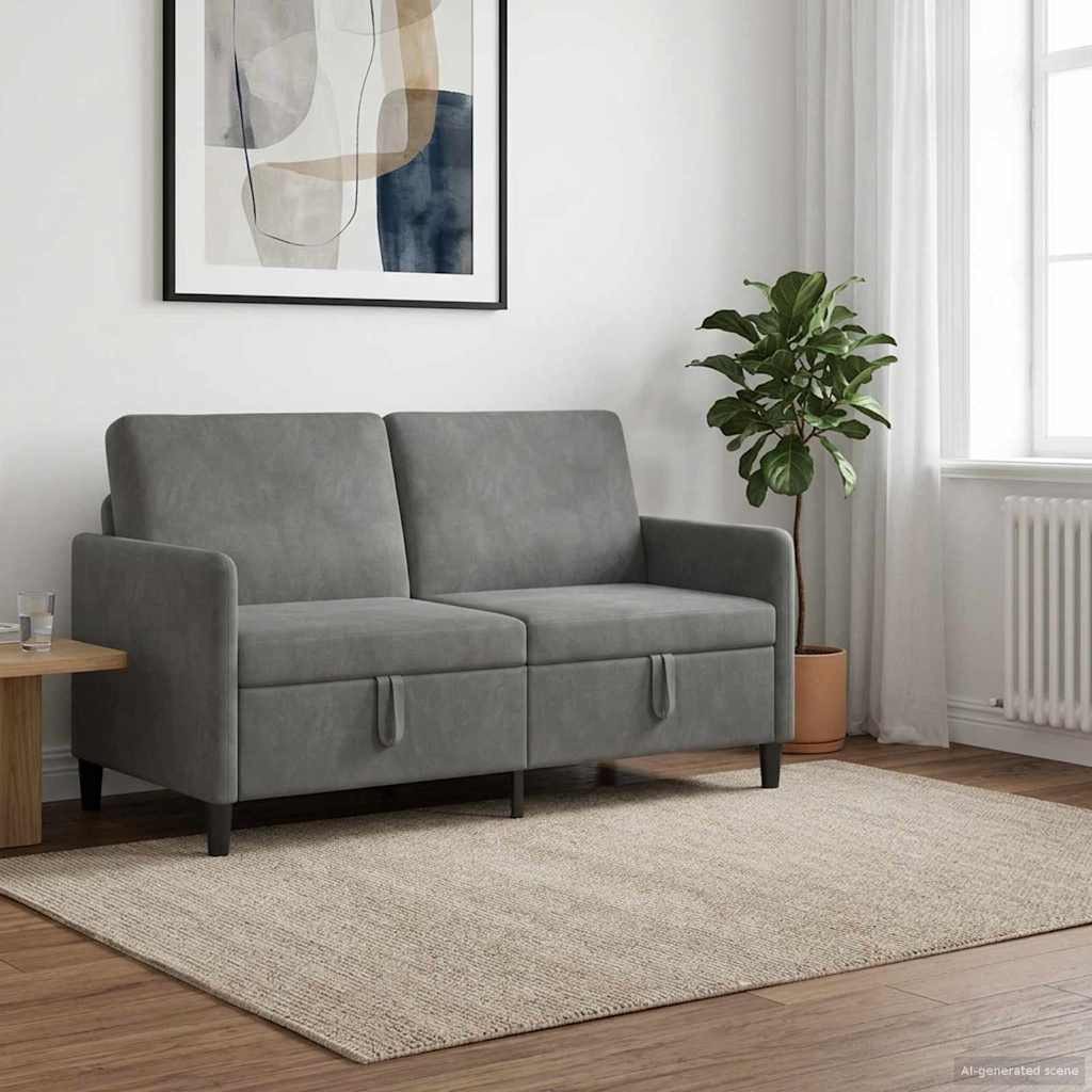 vidaXL Sofa Sofa mit Stauraum Dunkelgrau 152 x 78 x 87 cm Polyester, 1 Teile – Bild 2 von 5