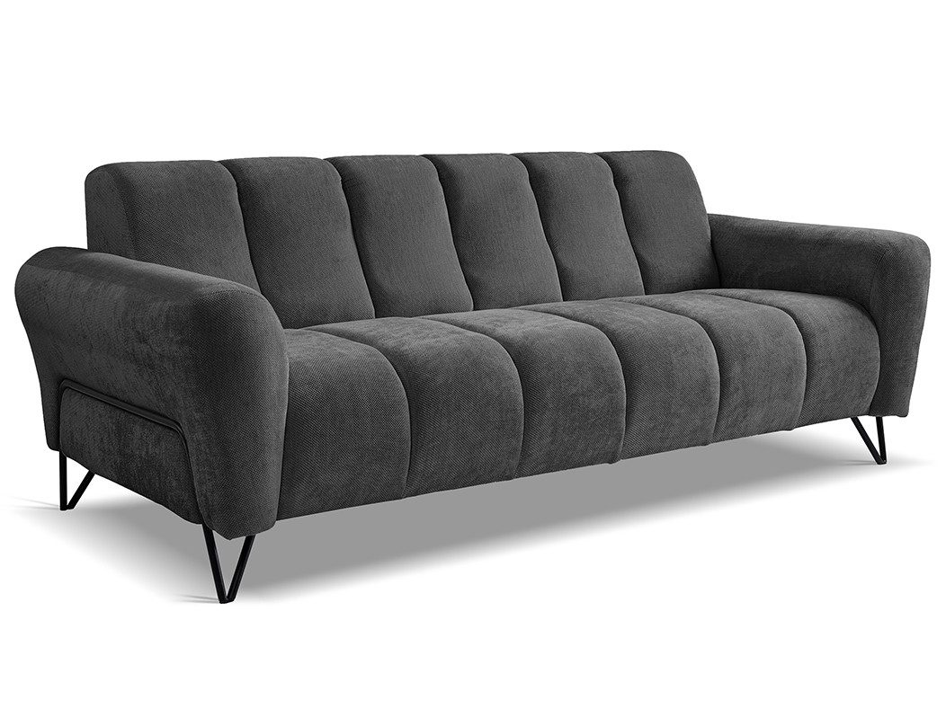 Beautysofa Sofa mit Metallbeine in Schwarz VOLARE, 3-Sitzer, viele Farbvarianten, ohne Schlaffunktion
