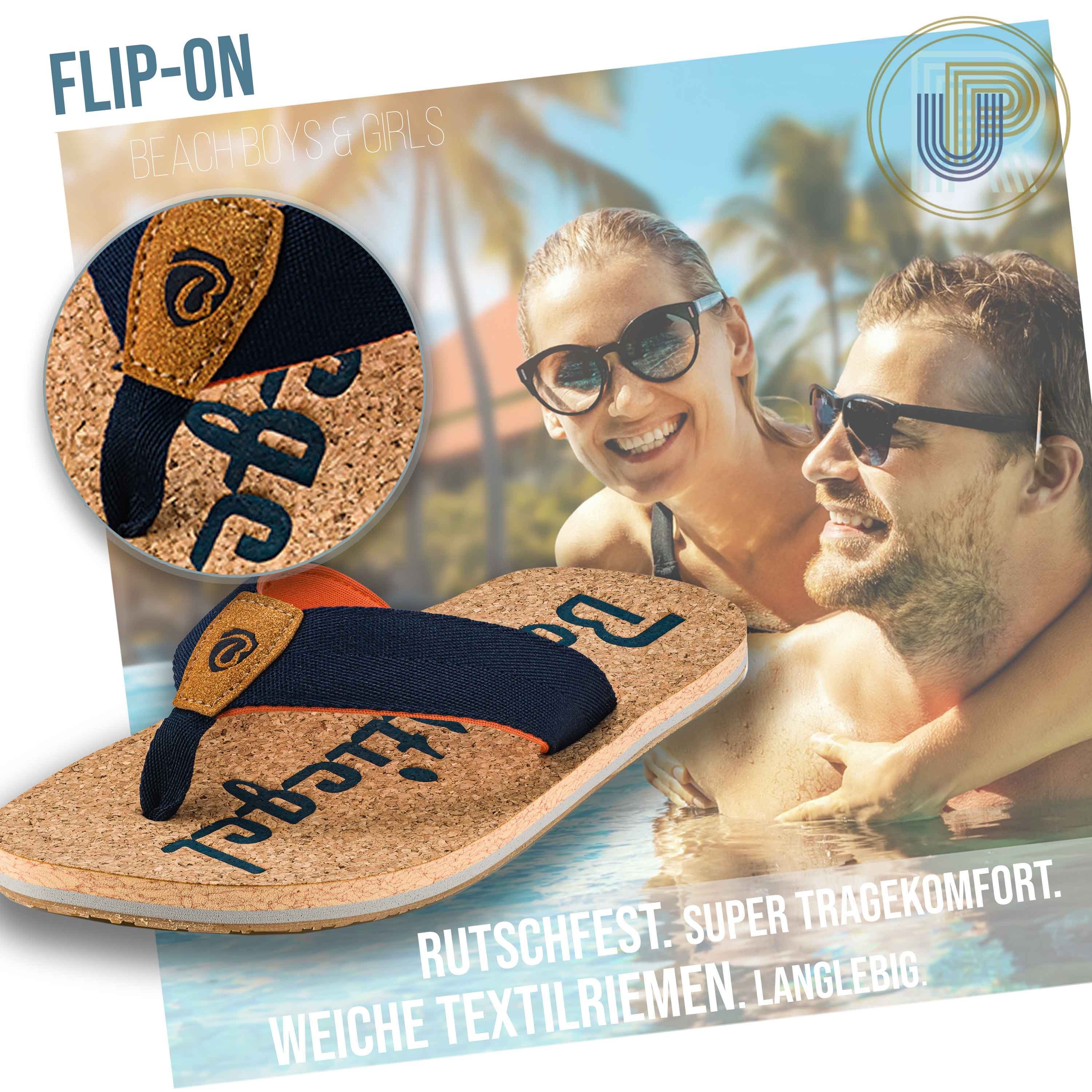 Ultrapower Flip-On Zehentrenner Poolschuhe Unisex mit Korksohlen-Optik Zehentrenner (Flip Flops Komfort und Stil)