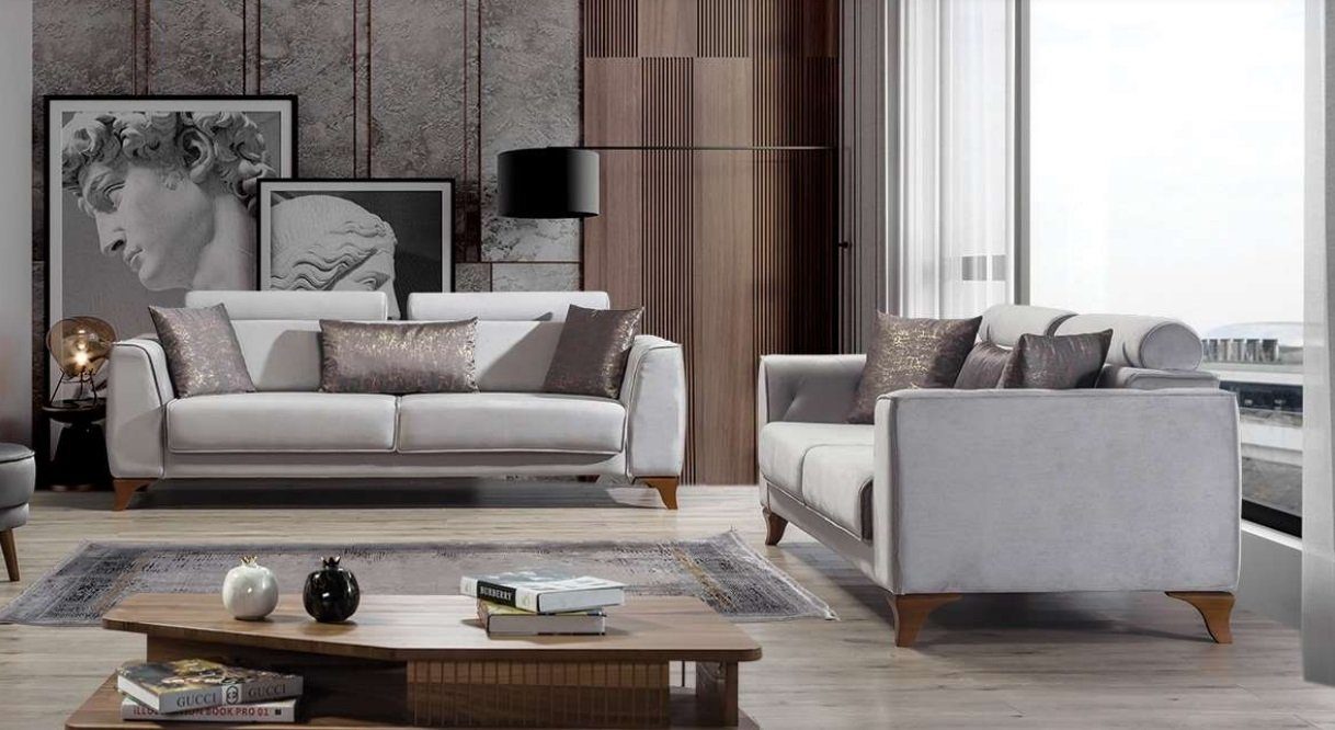 JVmoebel Wohnzimmer-Set, Luxus Sofagarnitur 3+3 Sitzer Design Sofas Sofa Couch Polster Design