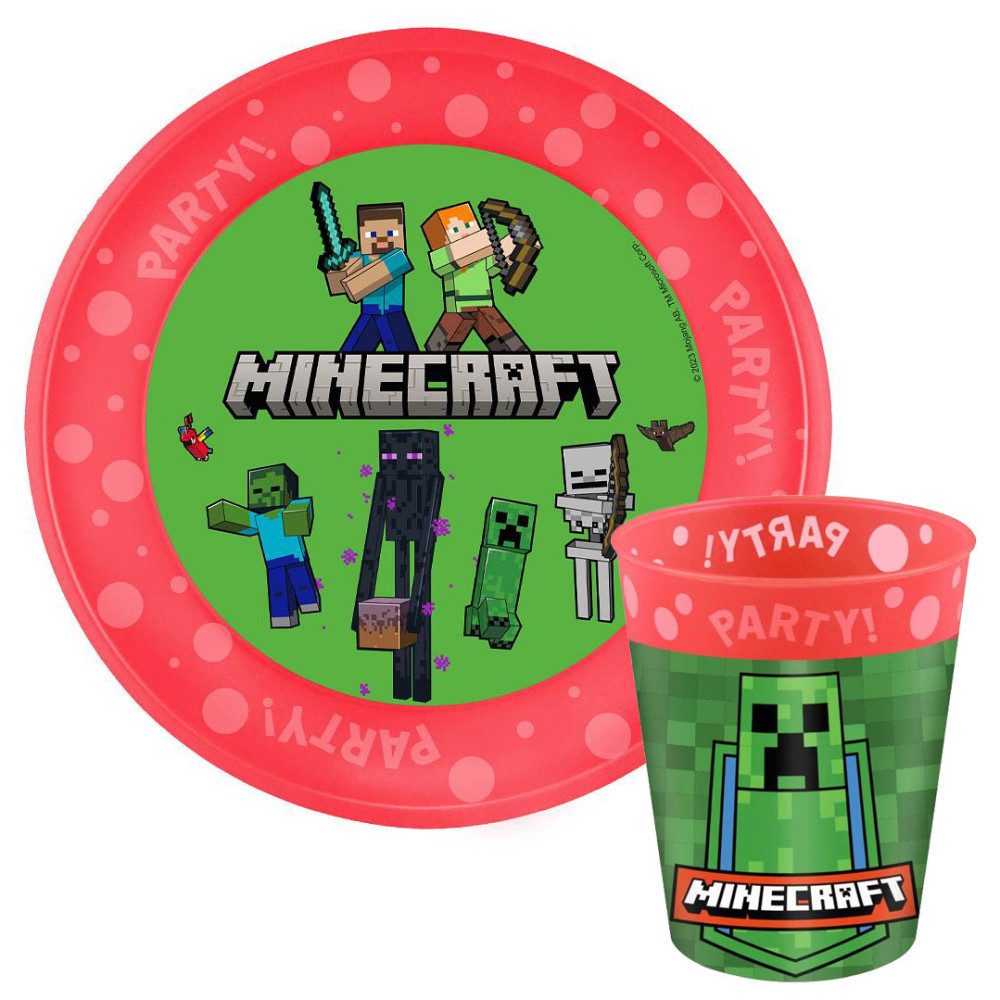 Minecraft Kindergeschirr-Set Minecraft Party Micro Premium Kunststoff Set
