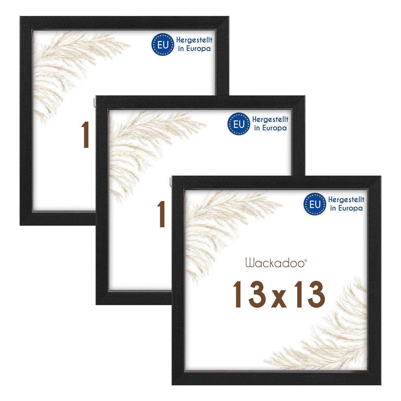 Wackadoo Living Рамки-Set Holzbilderrahmen mit Glas für Einzelbilder diverse Formate & Farben, (AMALFI, in Natur, Weiß oder Schwarz, aus italienischem Holz, FSC, 3 St), Fotowand, Puzzlerahmen, Dekoration, Poster, Collage für Fotos & Bilder